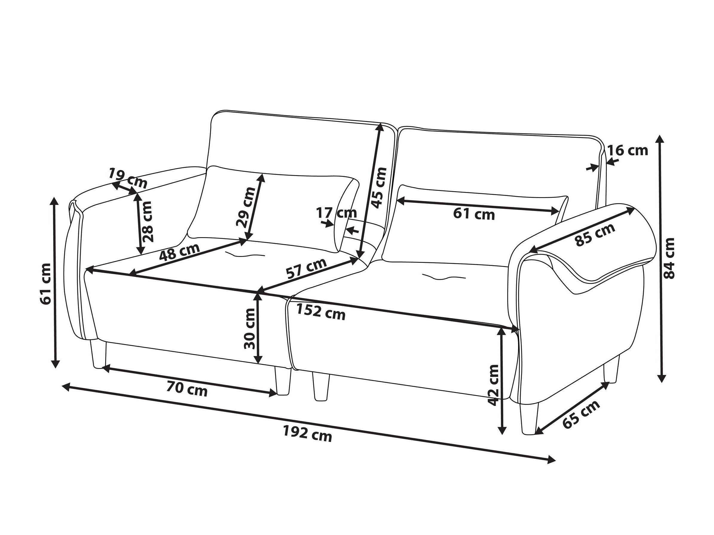 Sofa Berwyn 3169 (Tamsi pilka)