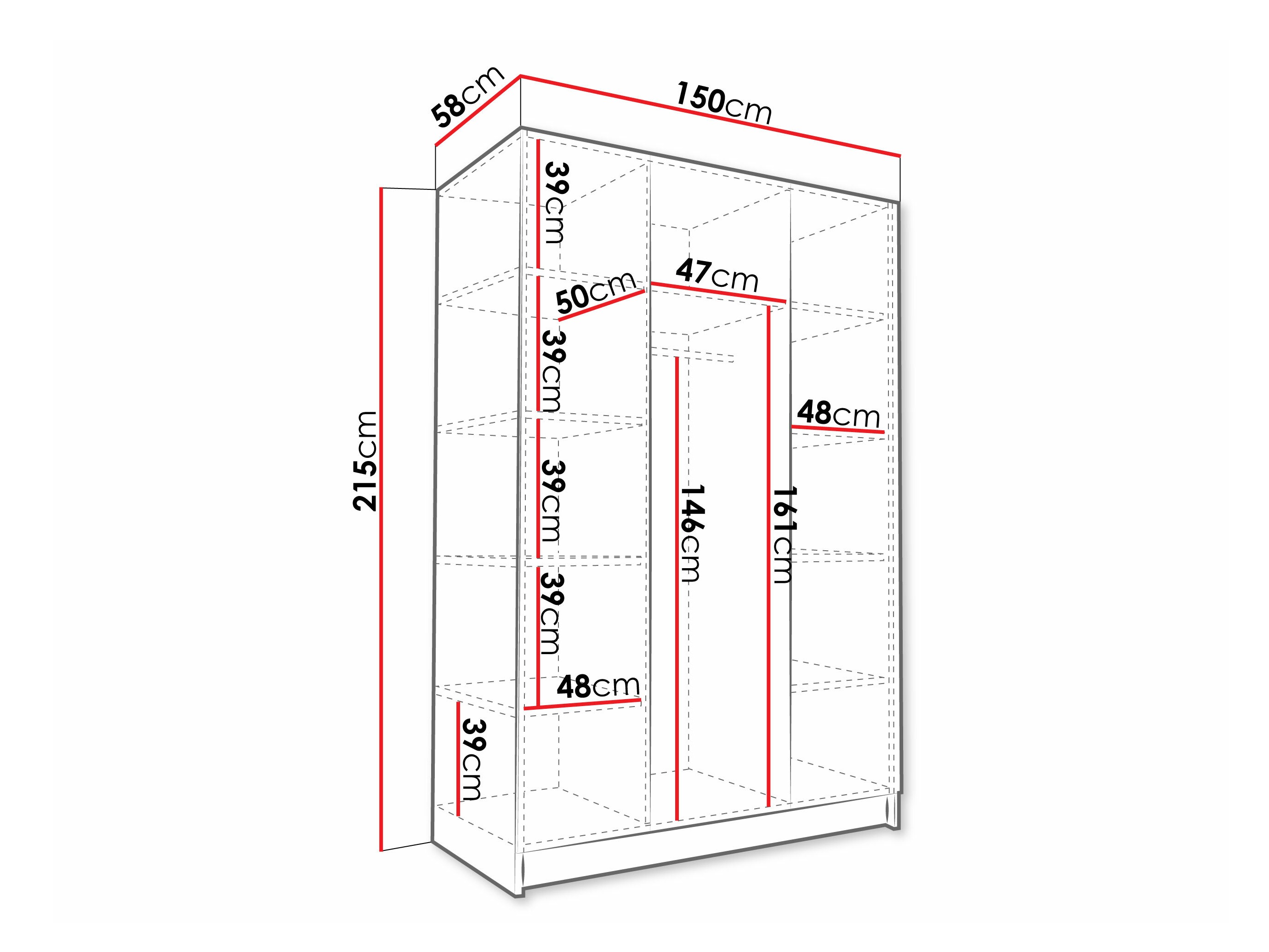 Spinta Closico Decoron III (Balta + Juoda)