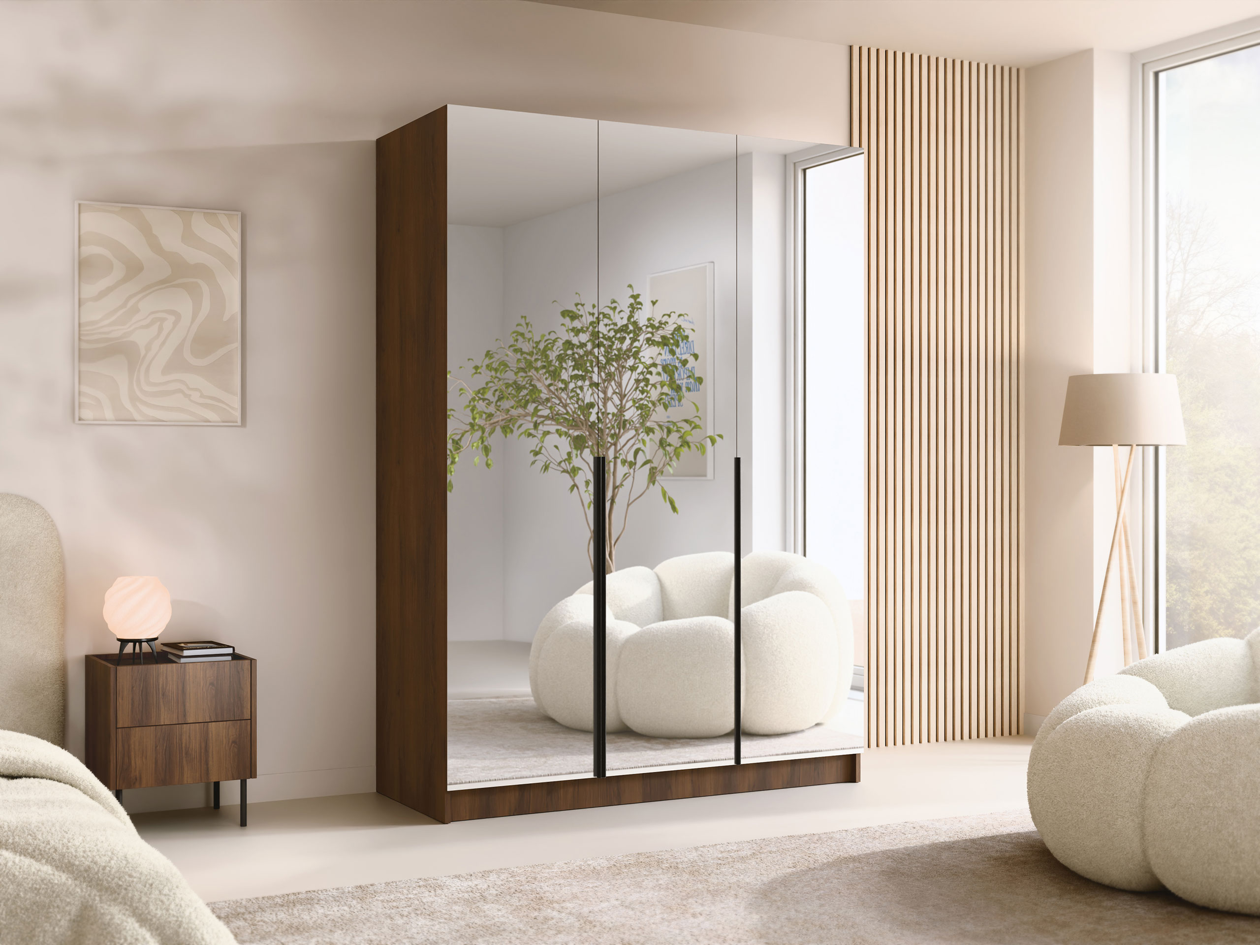 Spinta Closico Decoron III (Graikinis riešutas + Juoda)