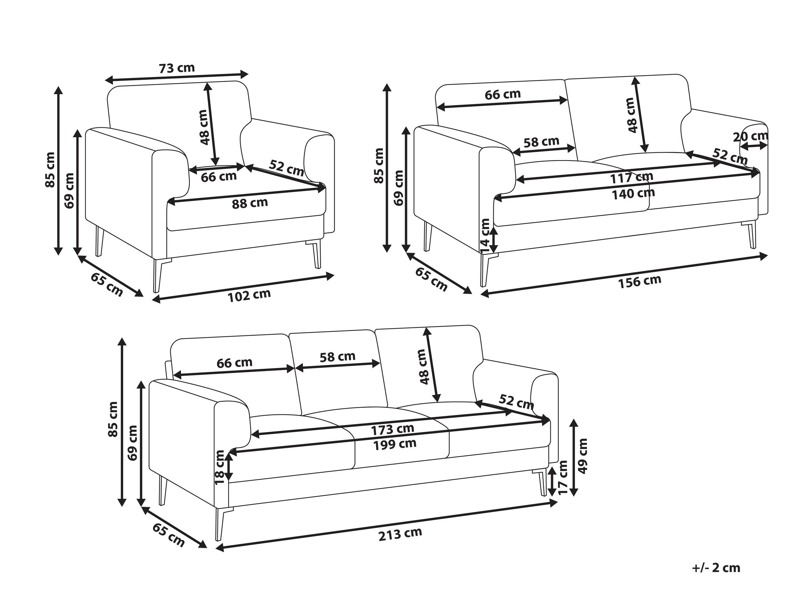 Minkštų baldų komplektas Catcavu 102 (Šviesi smėlinė)