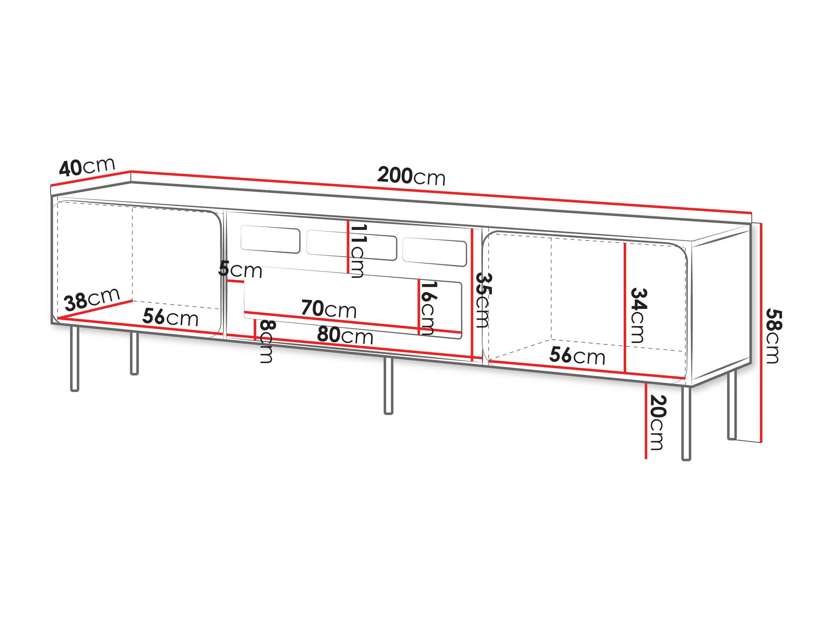 TV staliukas Fentore 104 (Kašmyras)
