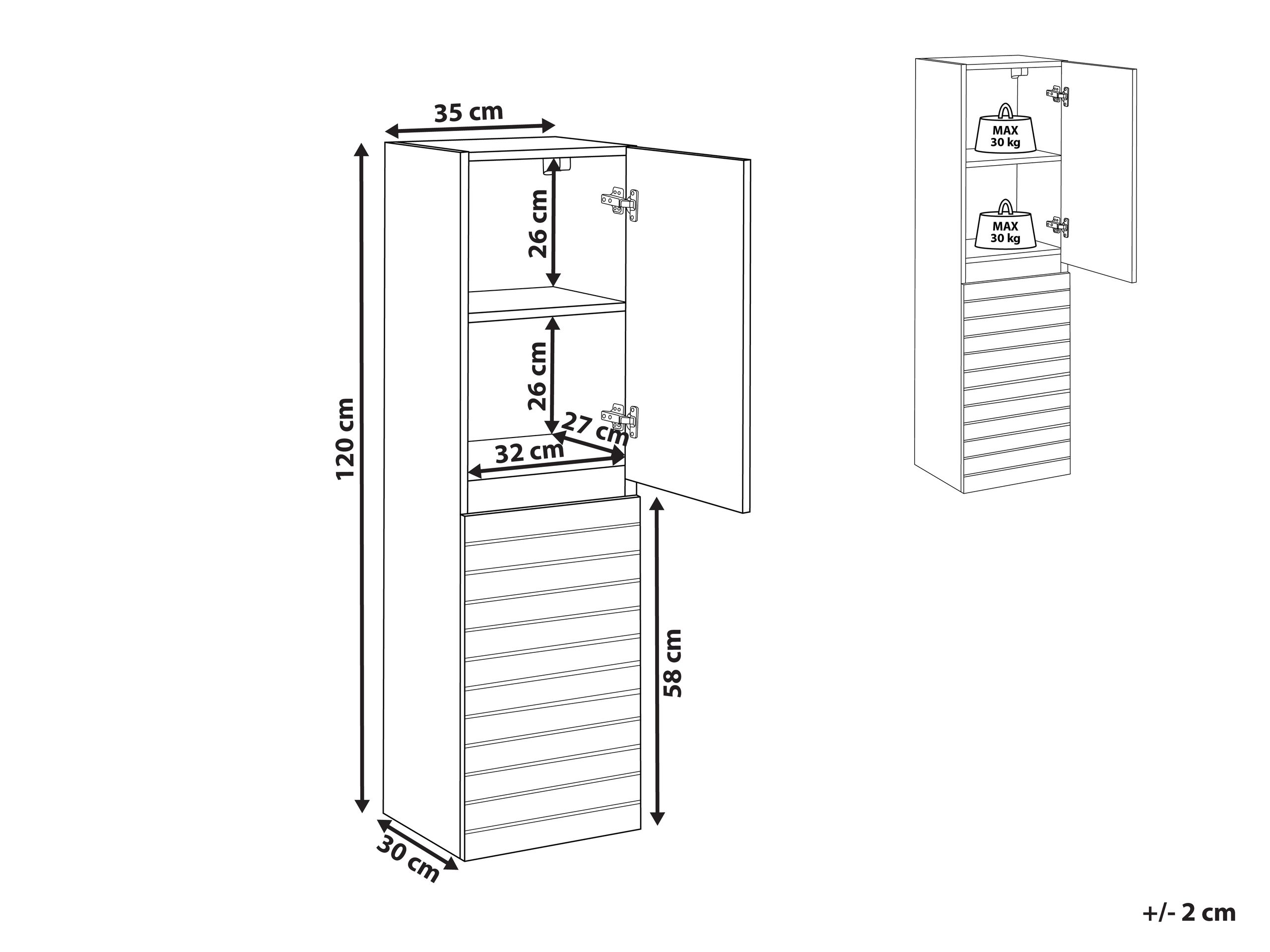 Pakabinama vonios spintelė Berwyn 3187