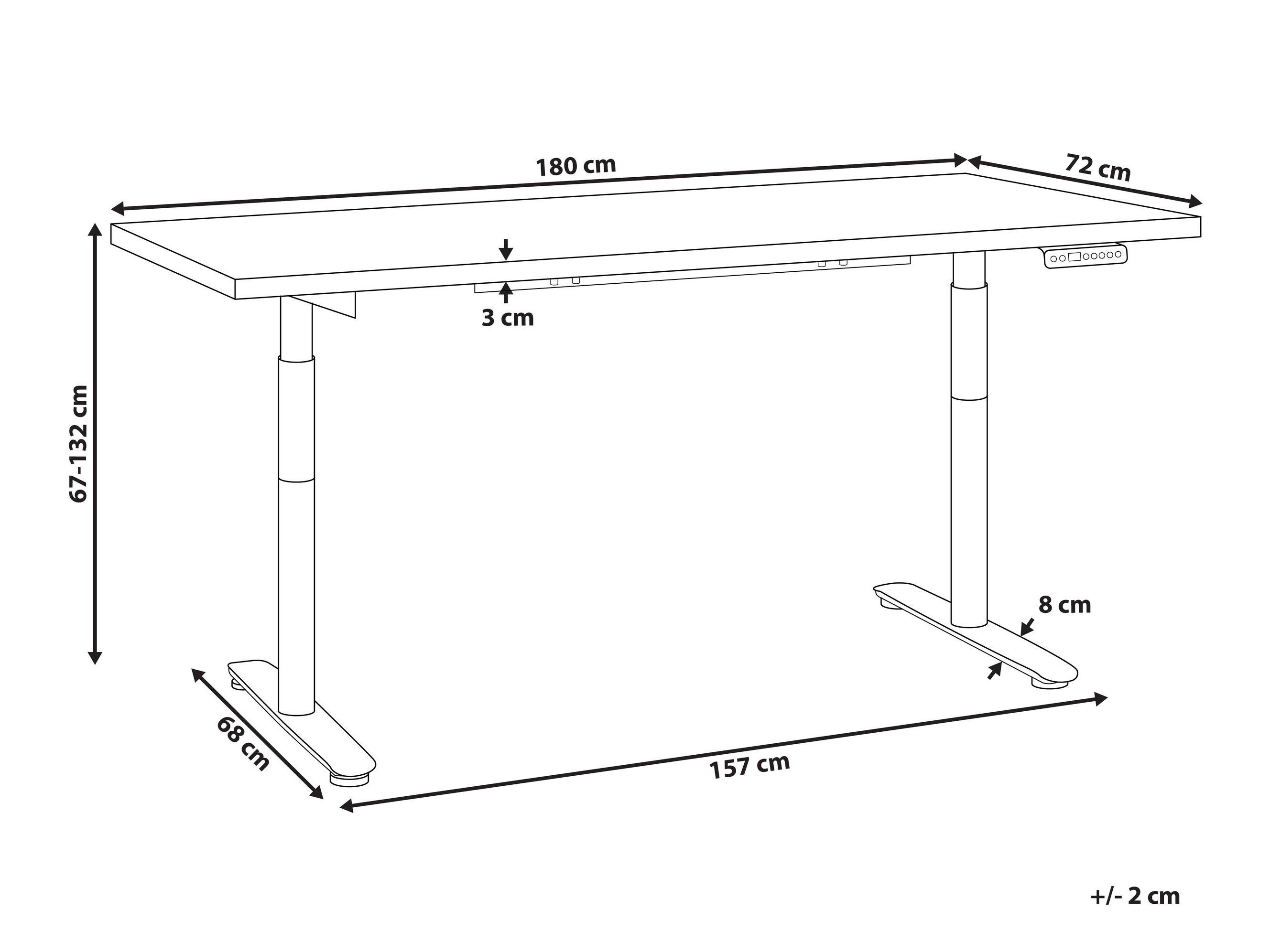 Reguliuojamo aukščio darbo stalas Berwyn 3188 (Šviesi ruda)