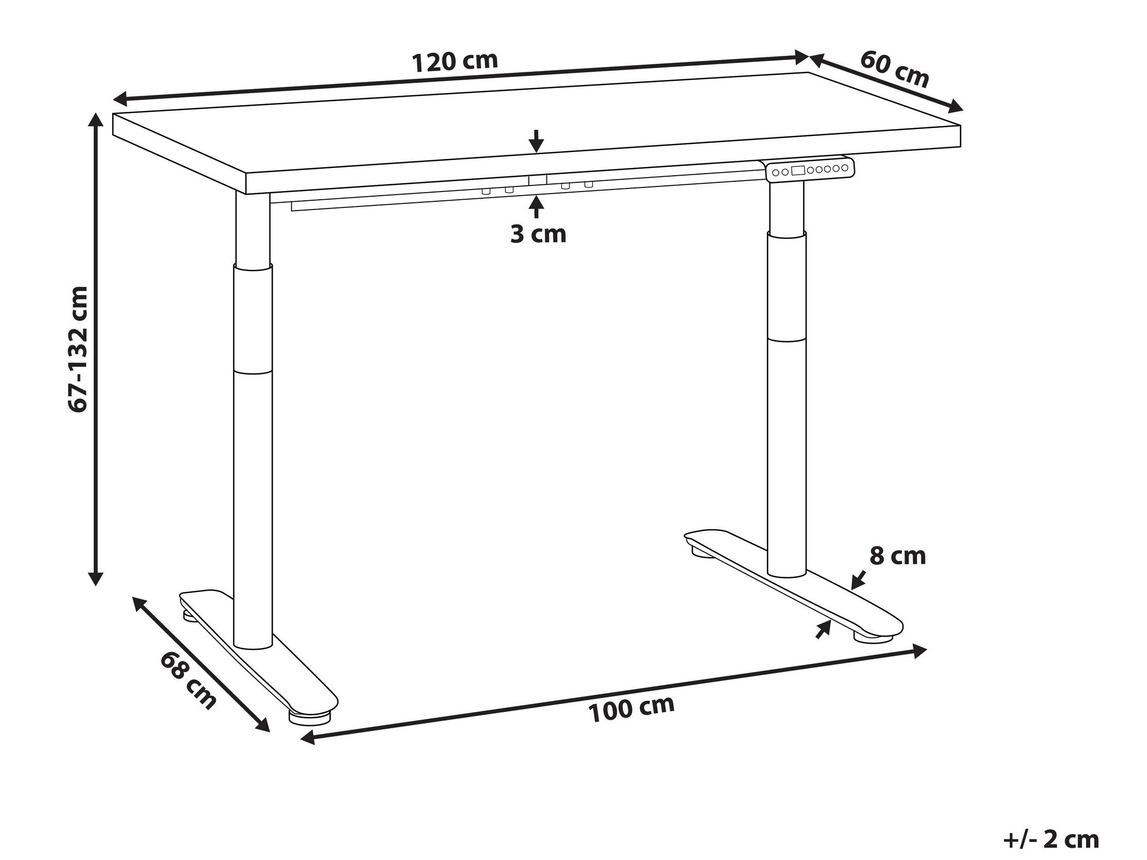 Reguliuojamo aukščio darbo stalas Berwyn 3190 (Šviesi ruda)