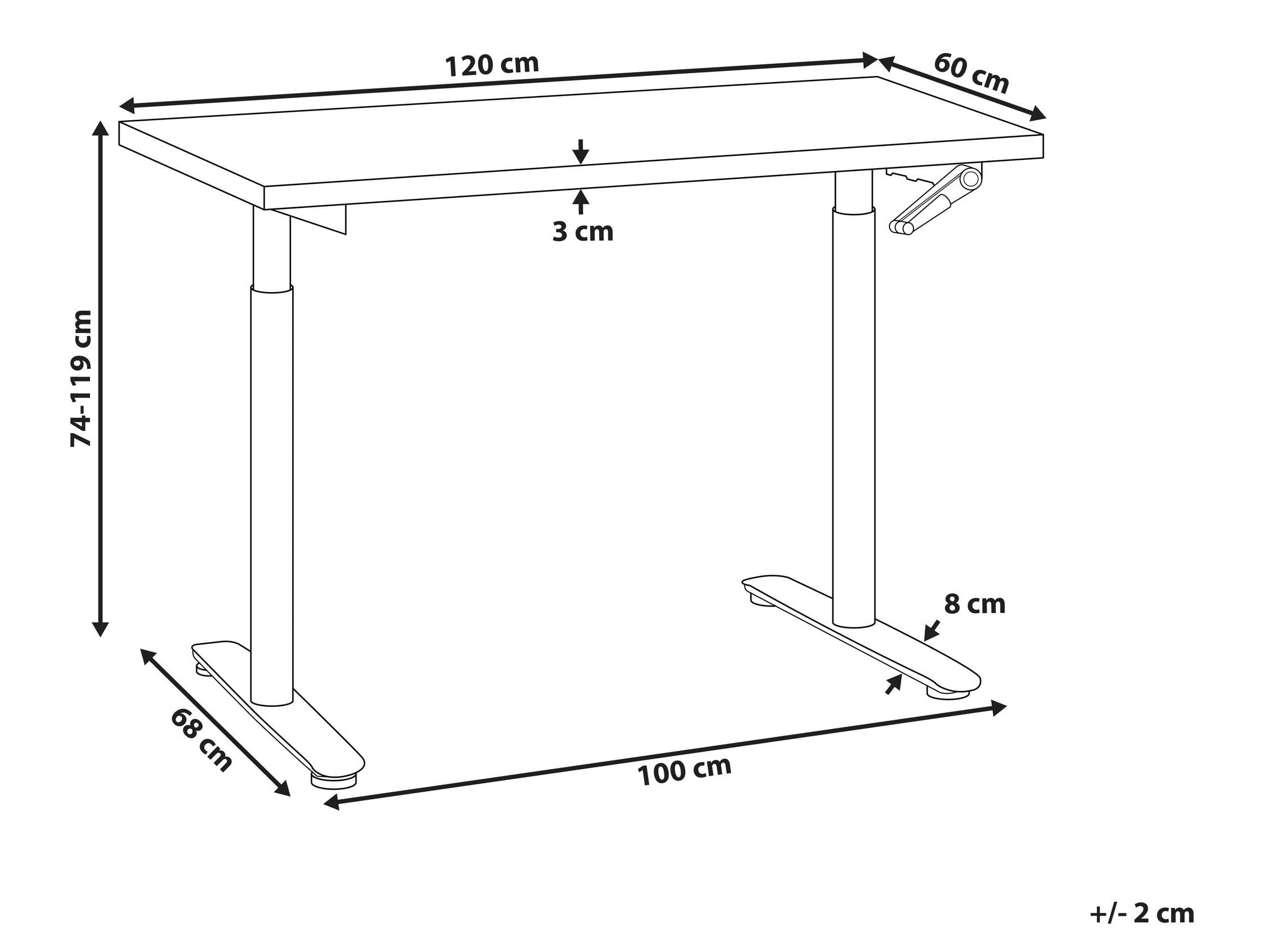 Reguliuojamo aukščio darbo stalas Berwyn 3192 (Šviesi ruda)