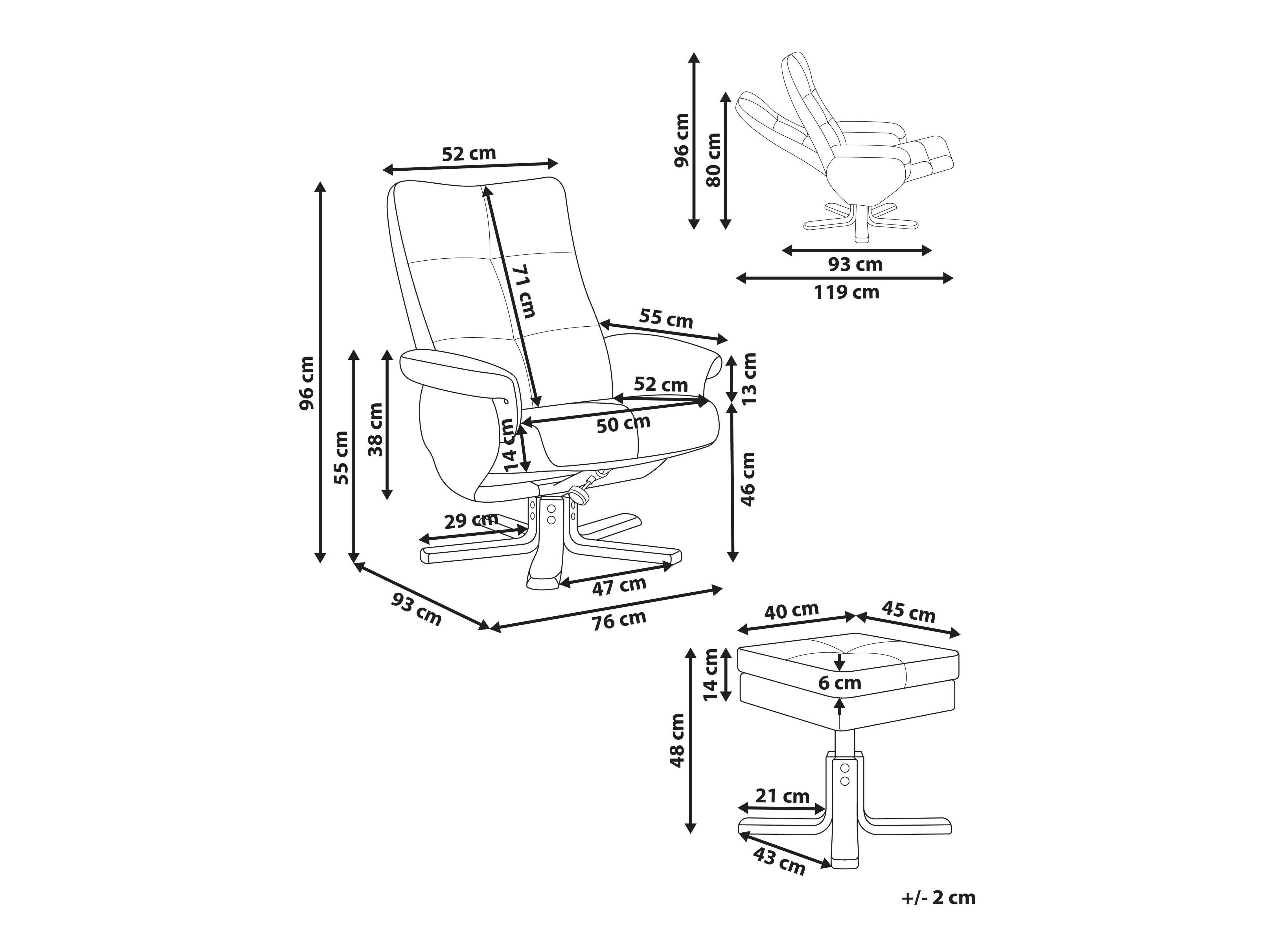 Fotelis reglaineris Berwyn 3195 (Balta)