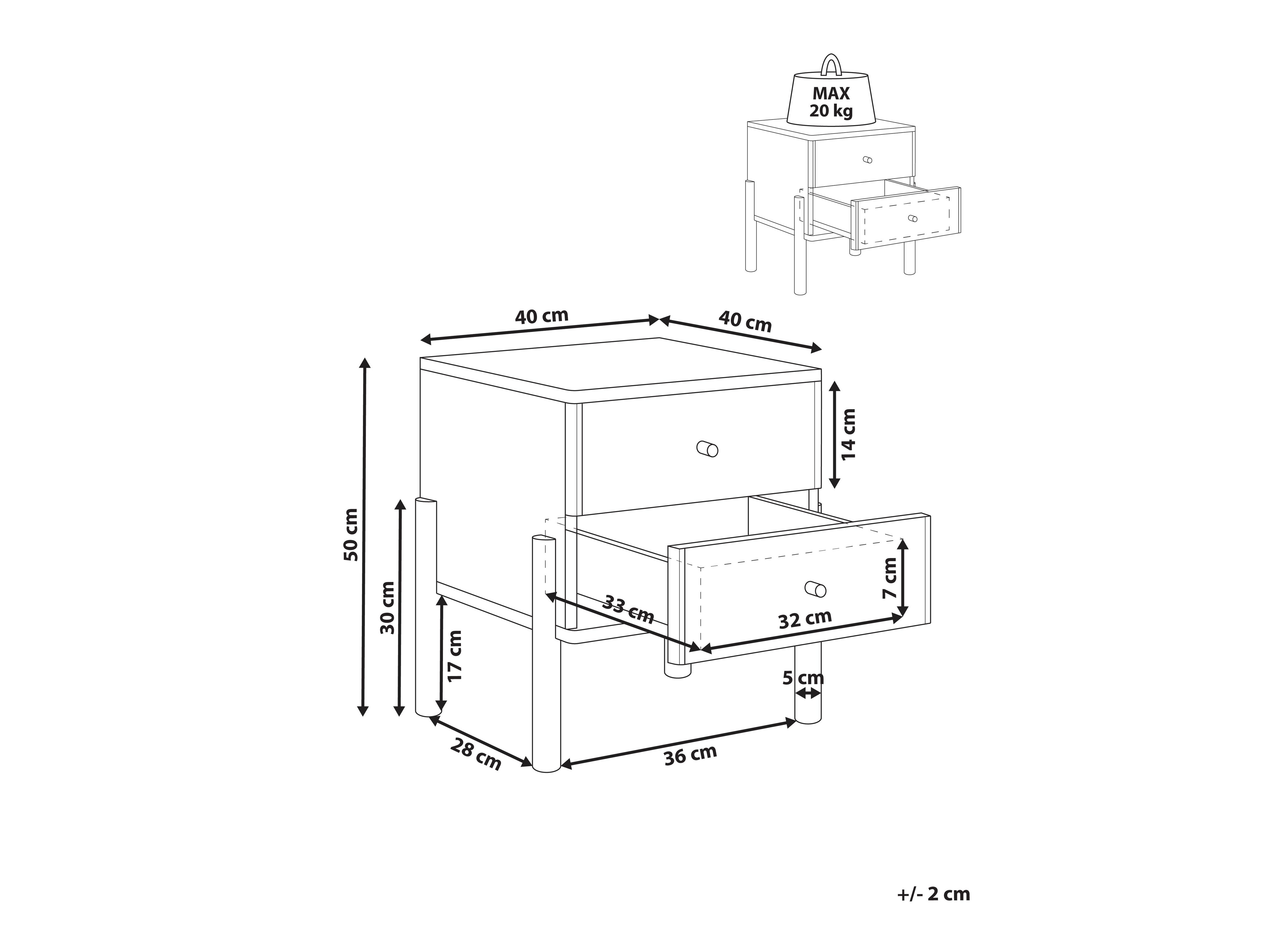 Naktinis staliukas Berwyn 3200