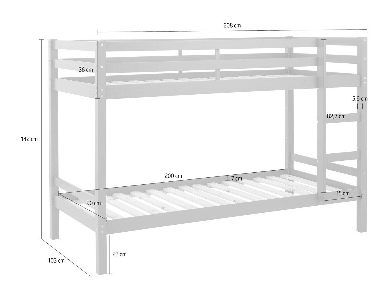 Dviaukštė lova ST8394