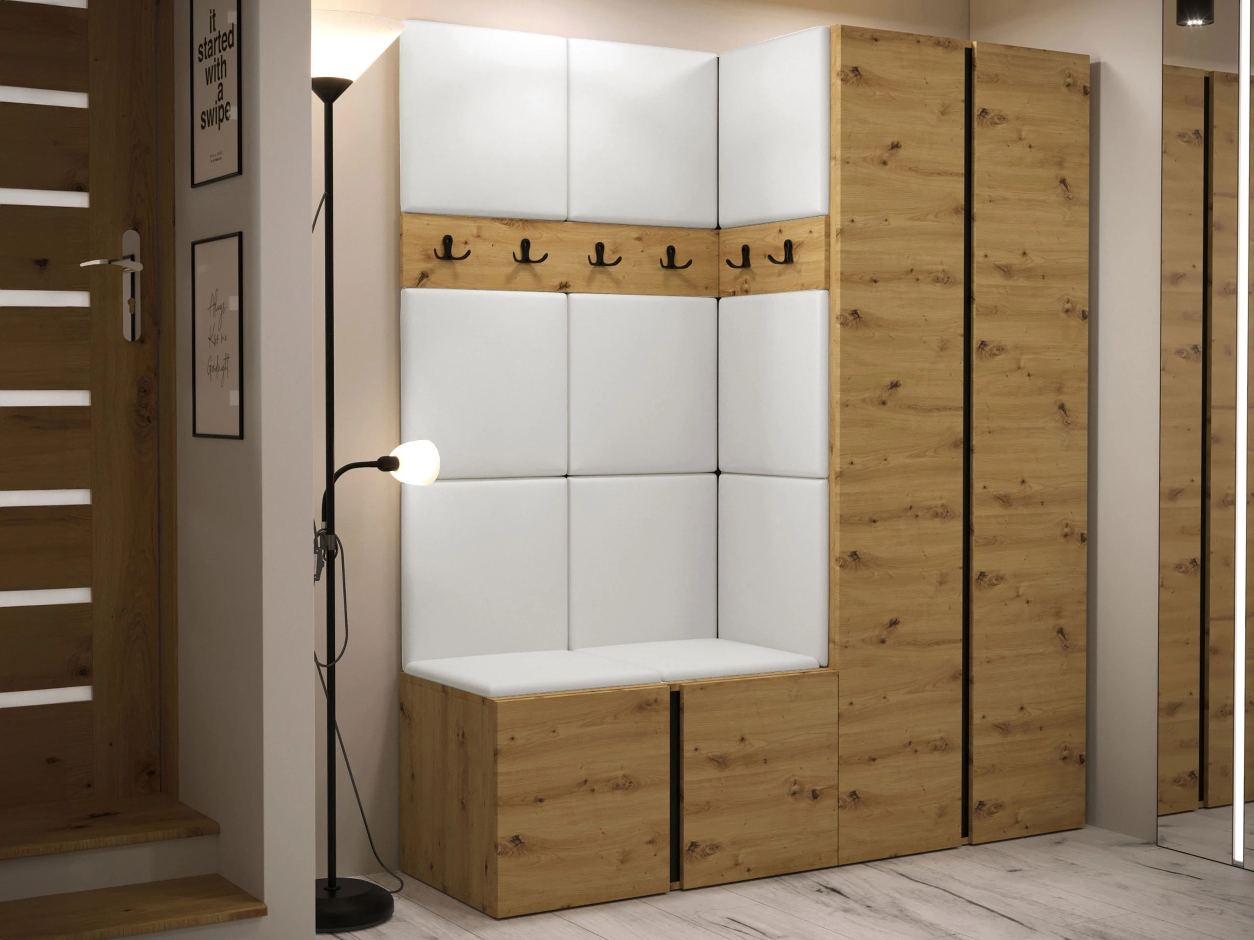 Prieškambario komplektas Pinis III (Artisan ąžuolas)