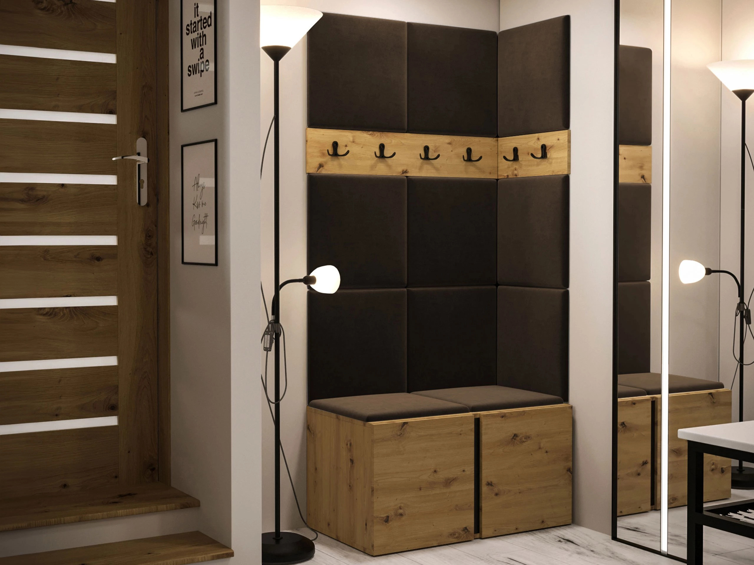 Prieškambario komplektas Pinis I (Artisan ąžuolas)