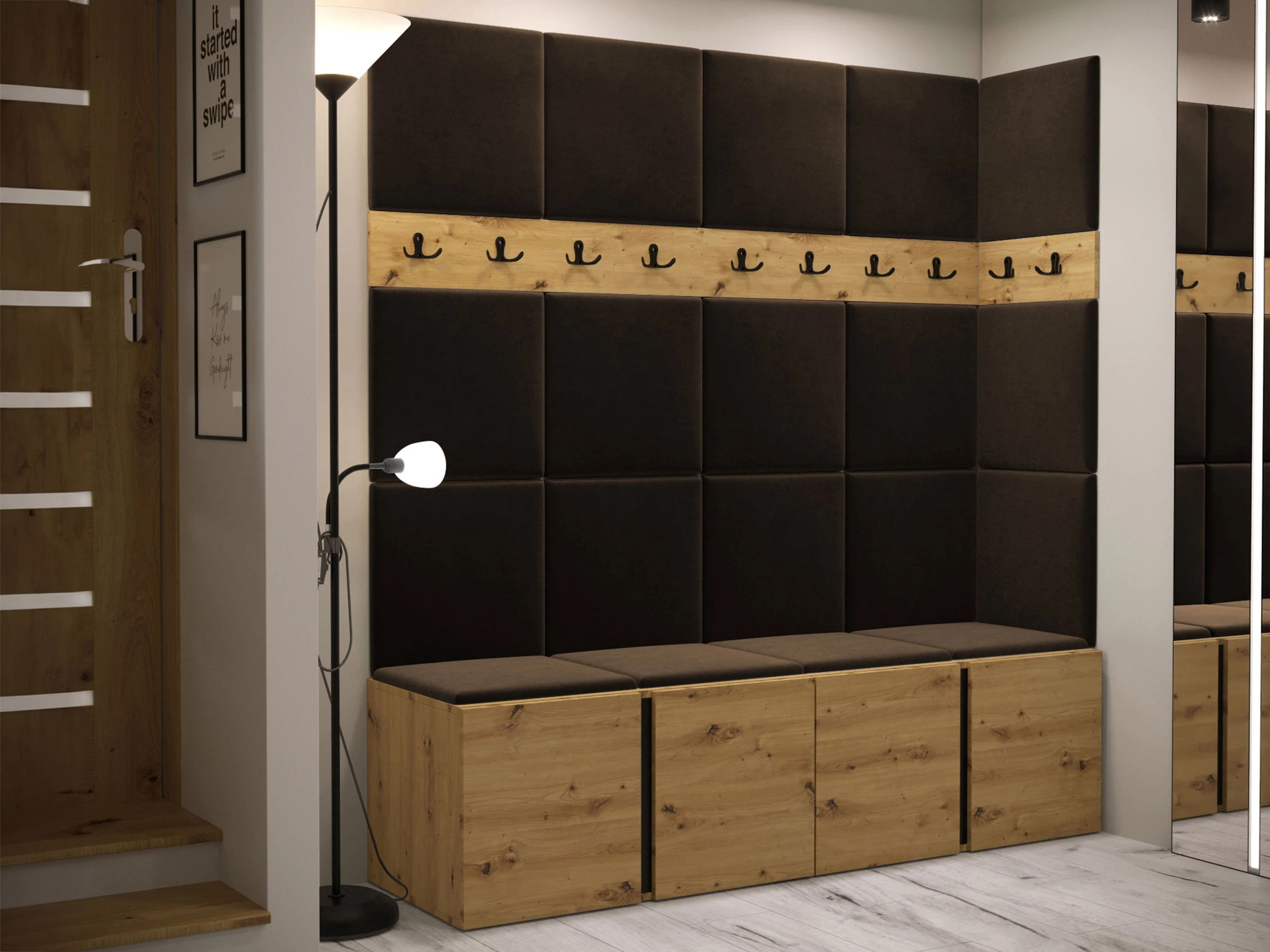 Prieškambario komplektas Pinis II (Artisan ąžuolas)