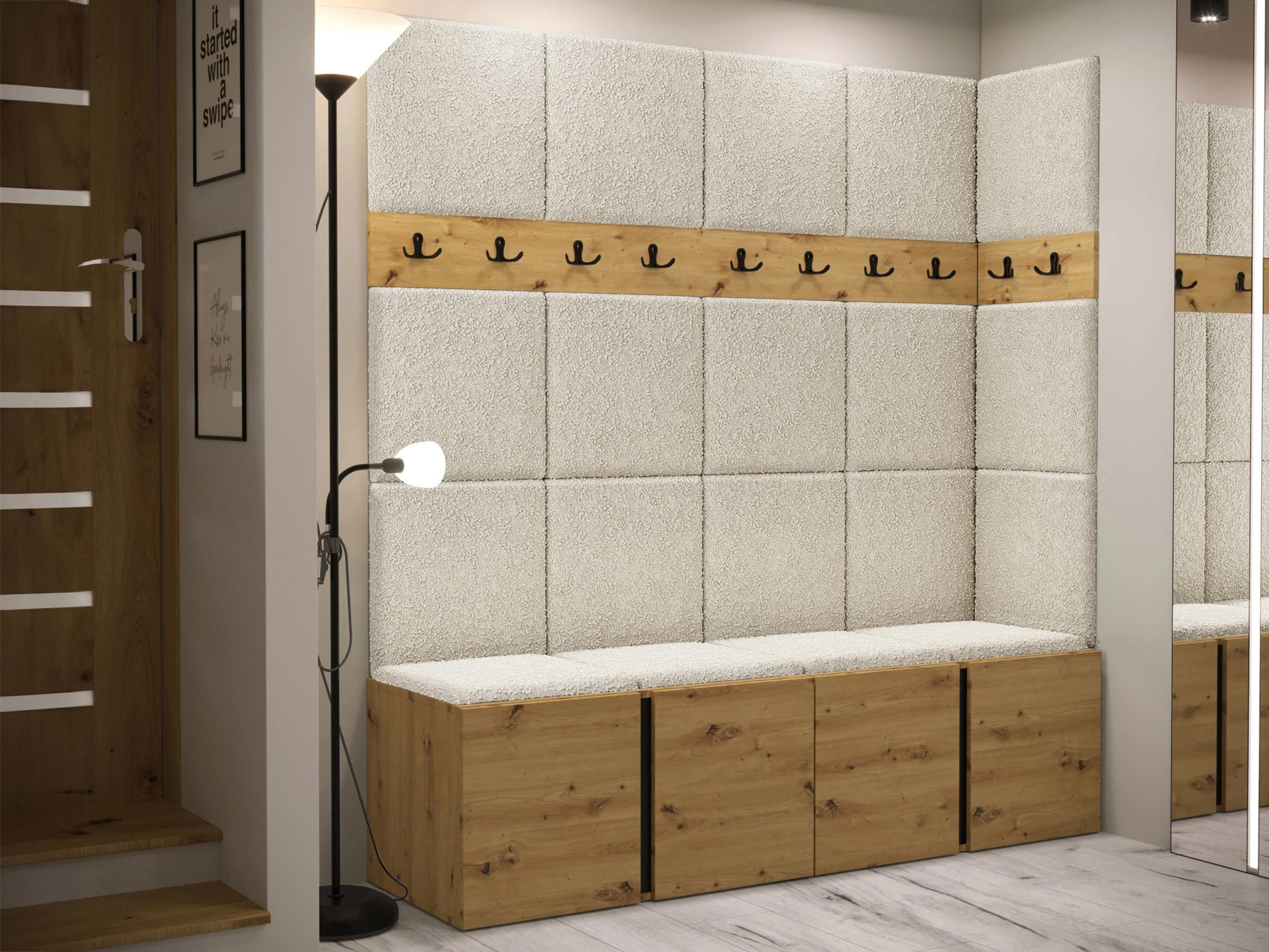 Prieškambario komplektas Pinis II (Artisan ąžuolas)