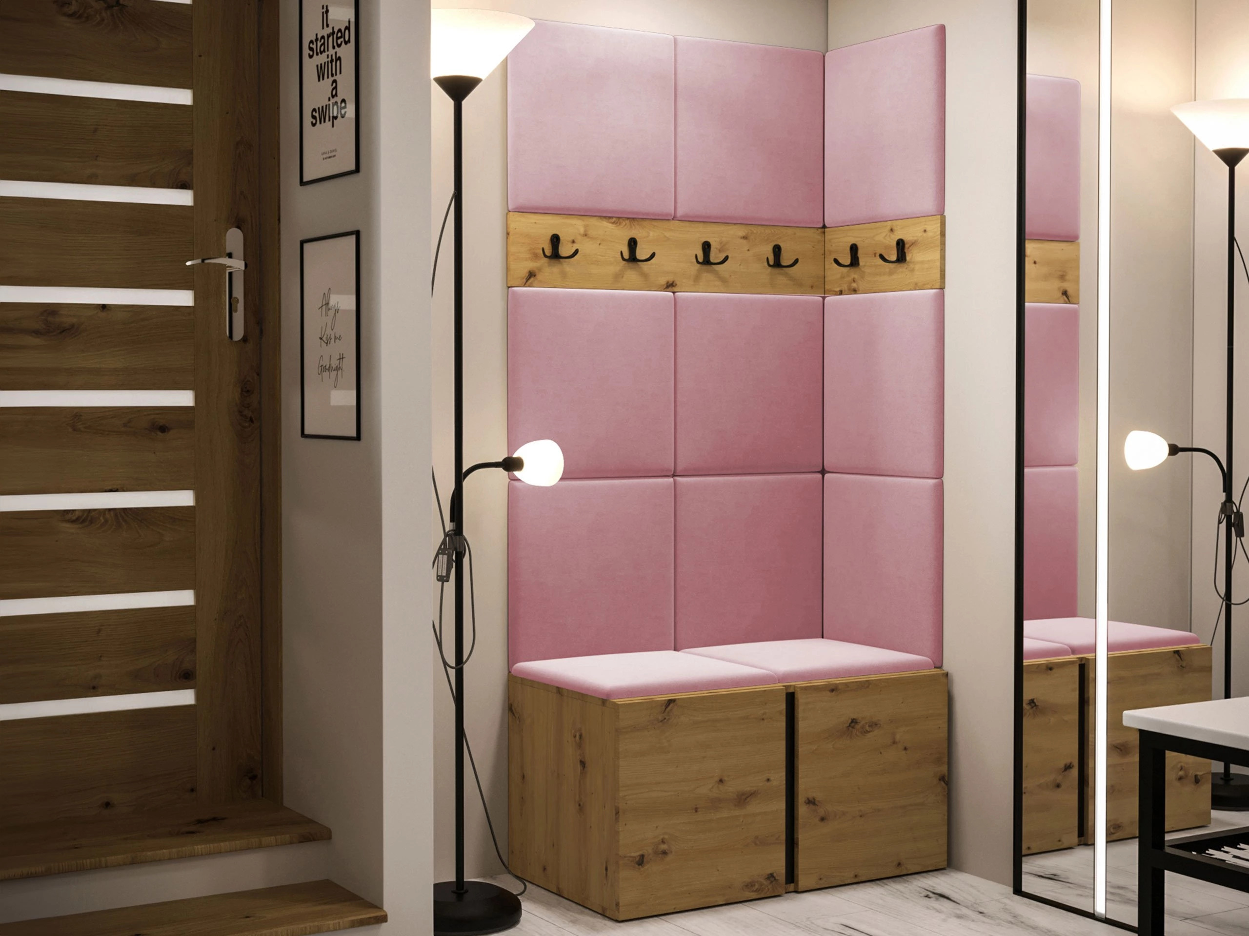 Rožiniai prieškambario komplektai