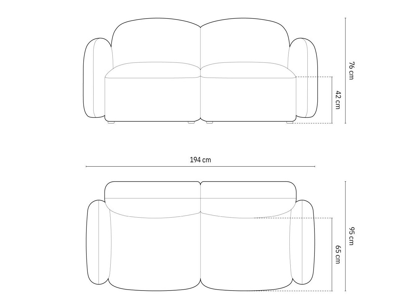 Sofa Tolmira 100 (Baltimore Antracitas)