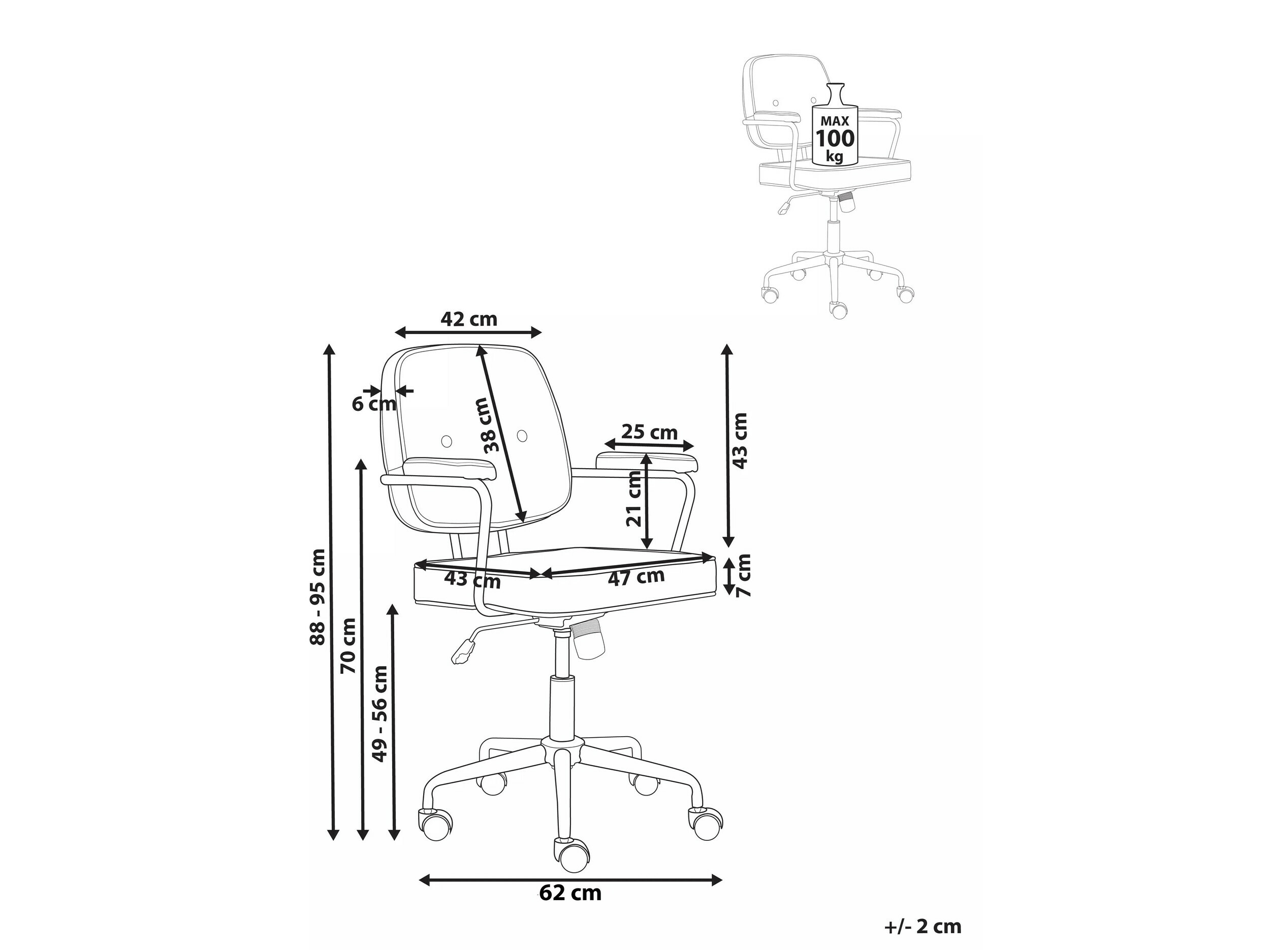Biuro kėdė Berwyn 901 (Oranžinė)