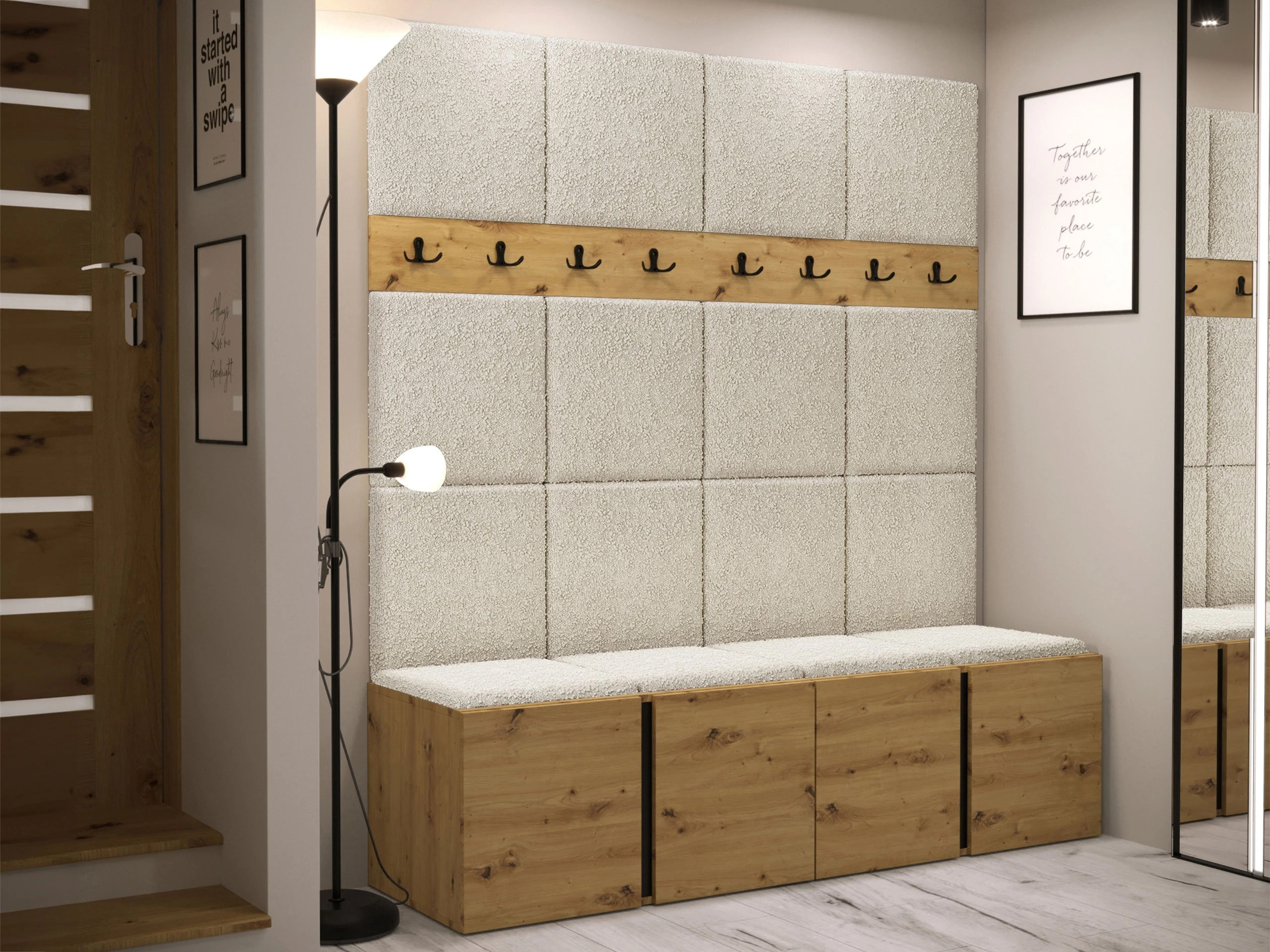 Prieškambario komplektas Pinis V (Artisan ąžuolas)