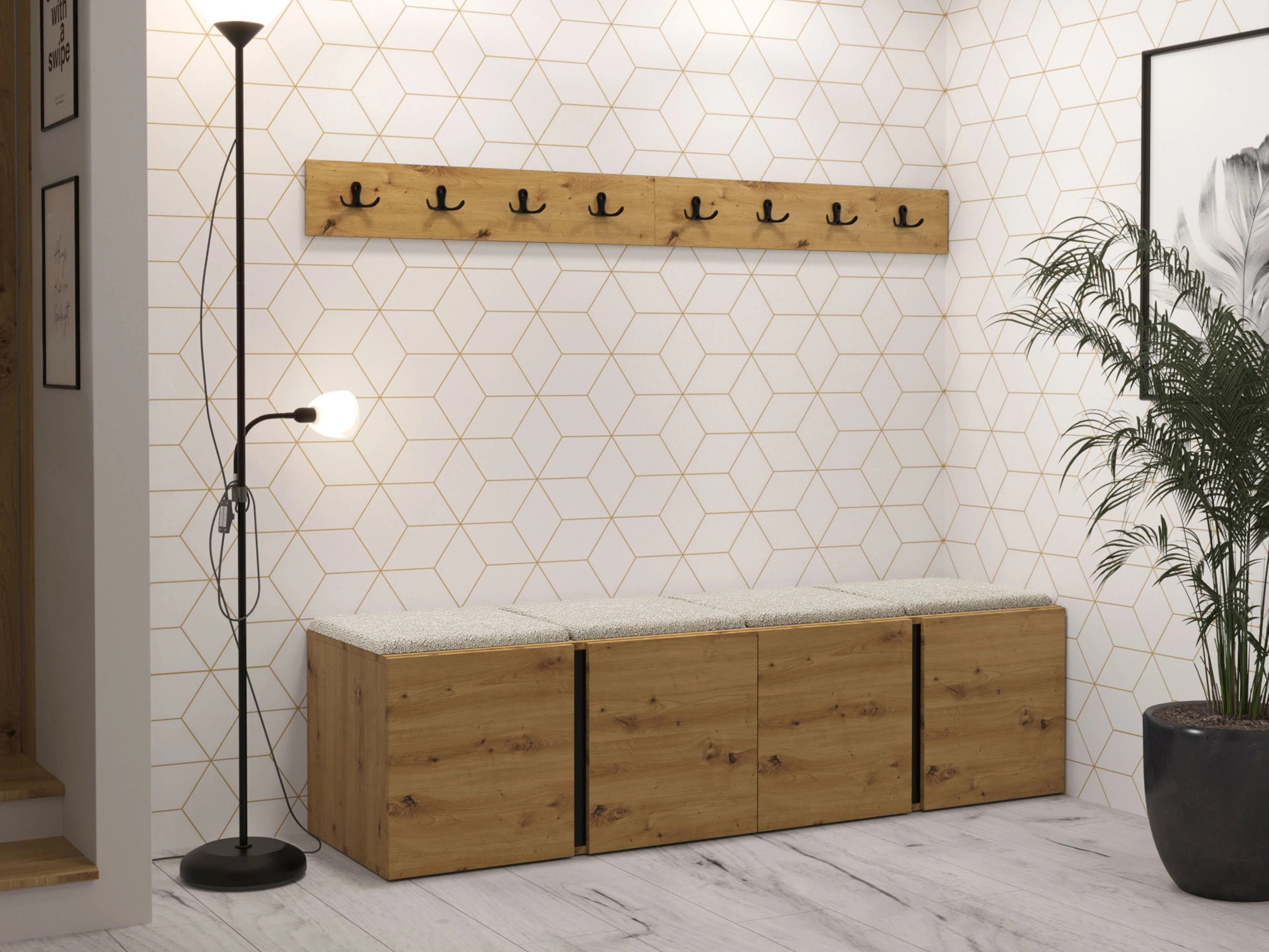 Prieškambario komplektas Pinis VII (Artisan ąžuolas)