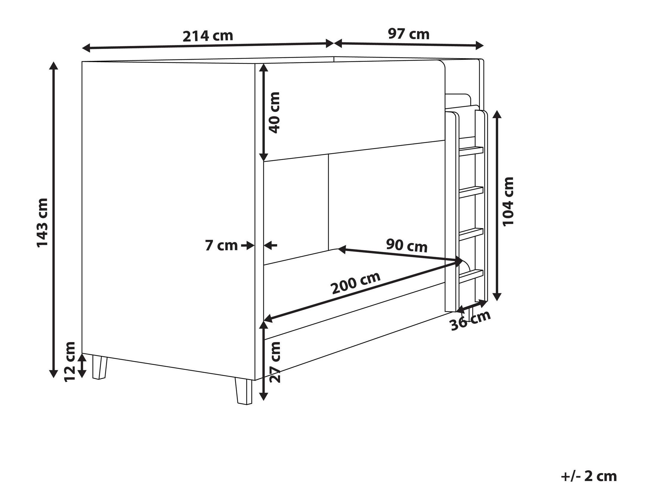 Dviaukštė lova Berwyn 3211 (Šviesi smėlinė)