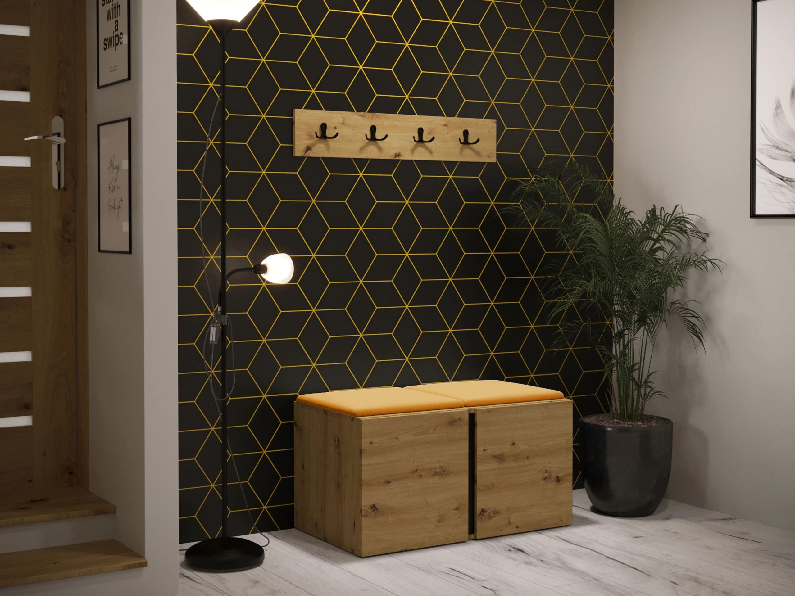 Prieškambario komplektas Pinis VI (Artisan ąžuolas)