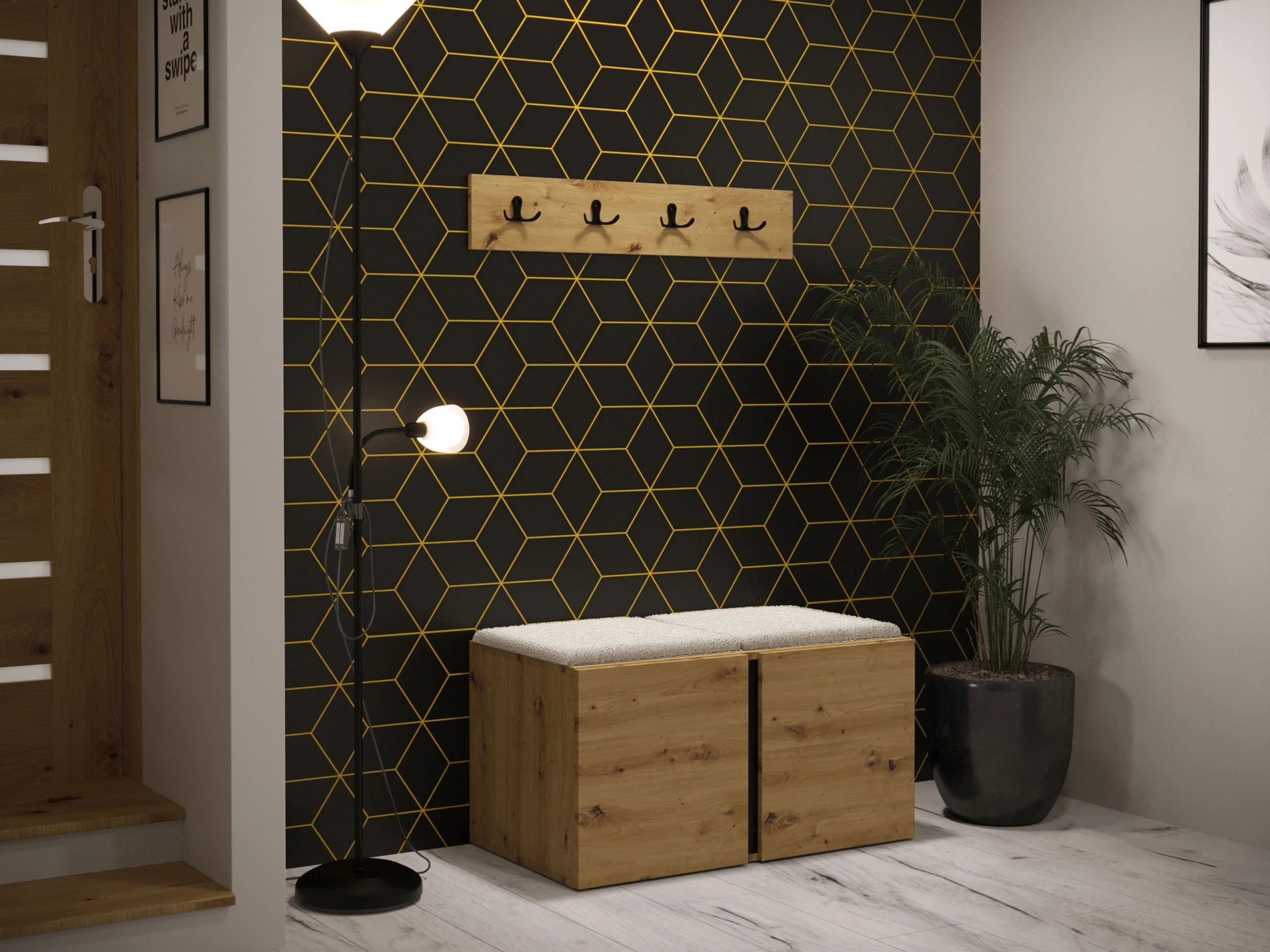 Prieškambario komplektas Pinis VI (Artisan ąžuolas)