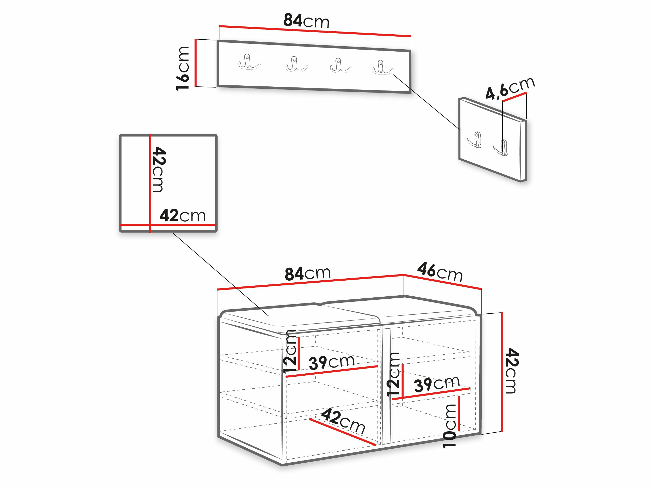Prieškambario komplektas Pinis VI (Manila 02)