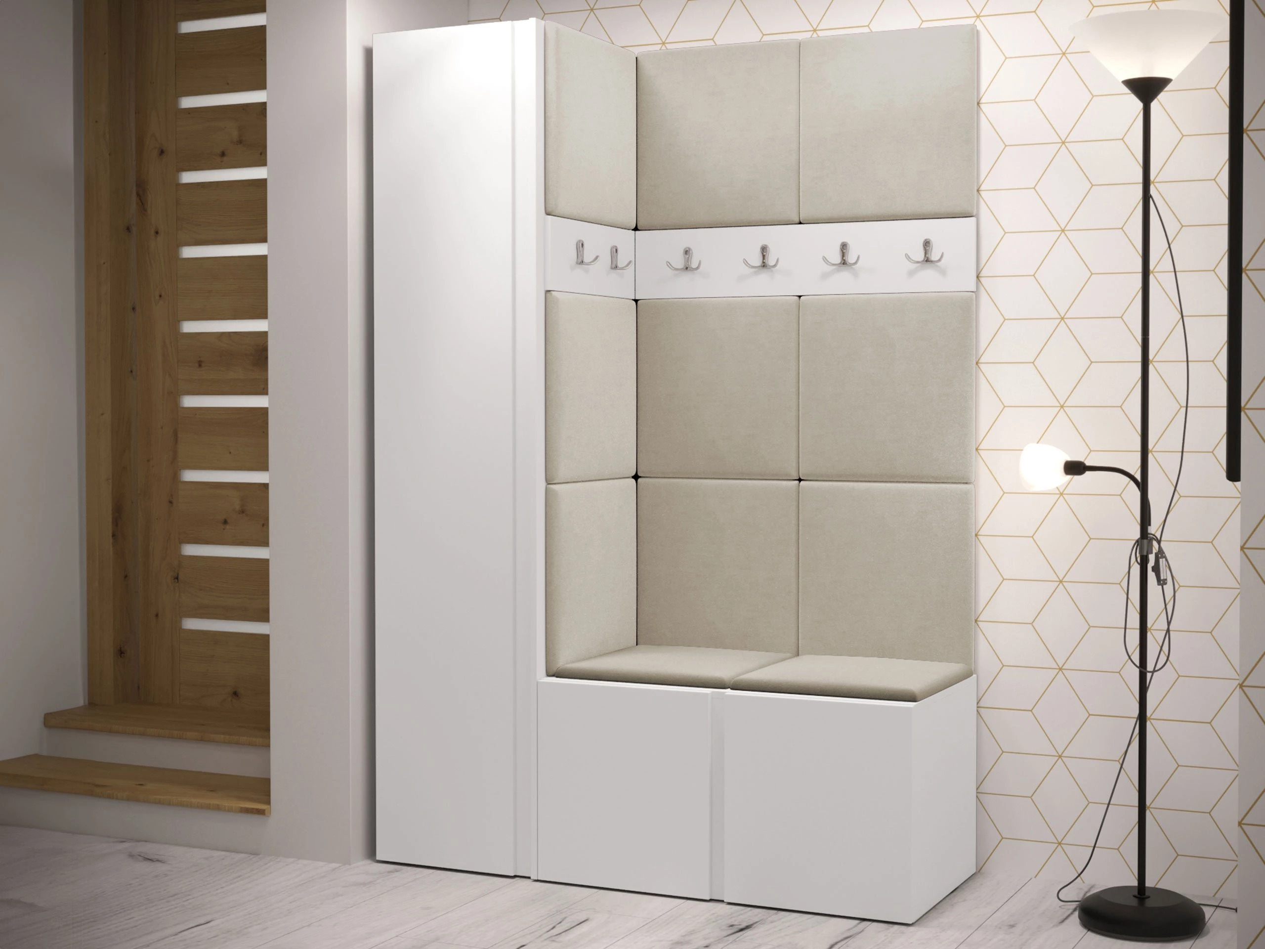 Prieškambario komplektas Pinis IX (Balta)