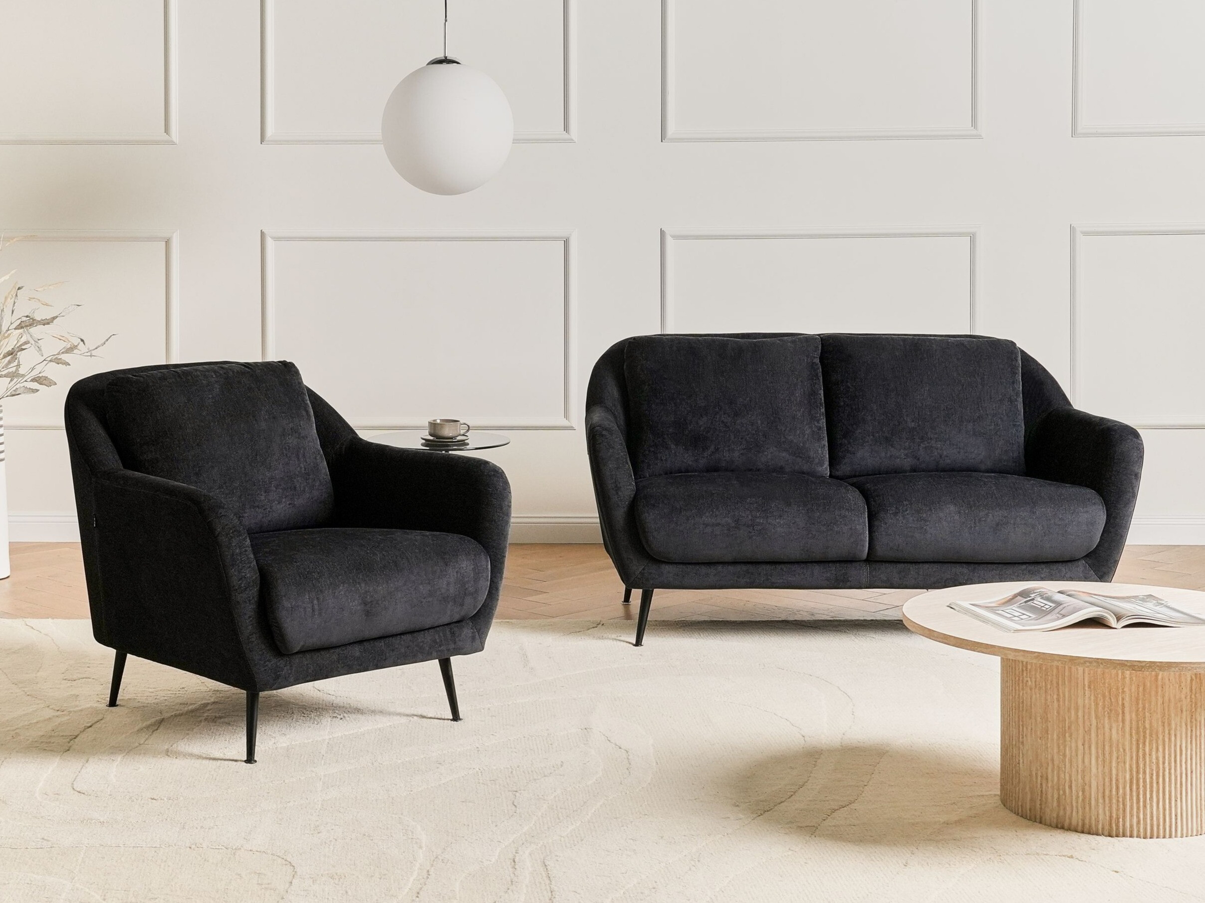 Minkštų baldų komplektas Berwyn 3213 (Juoda)