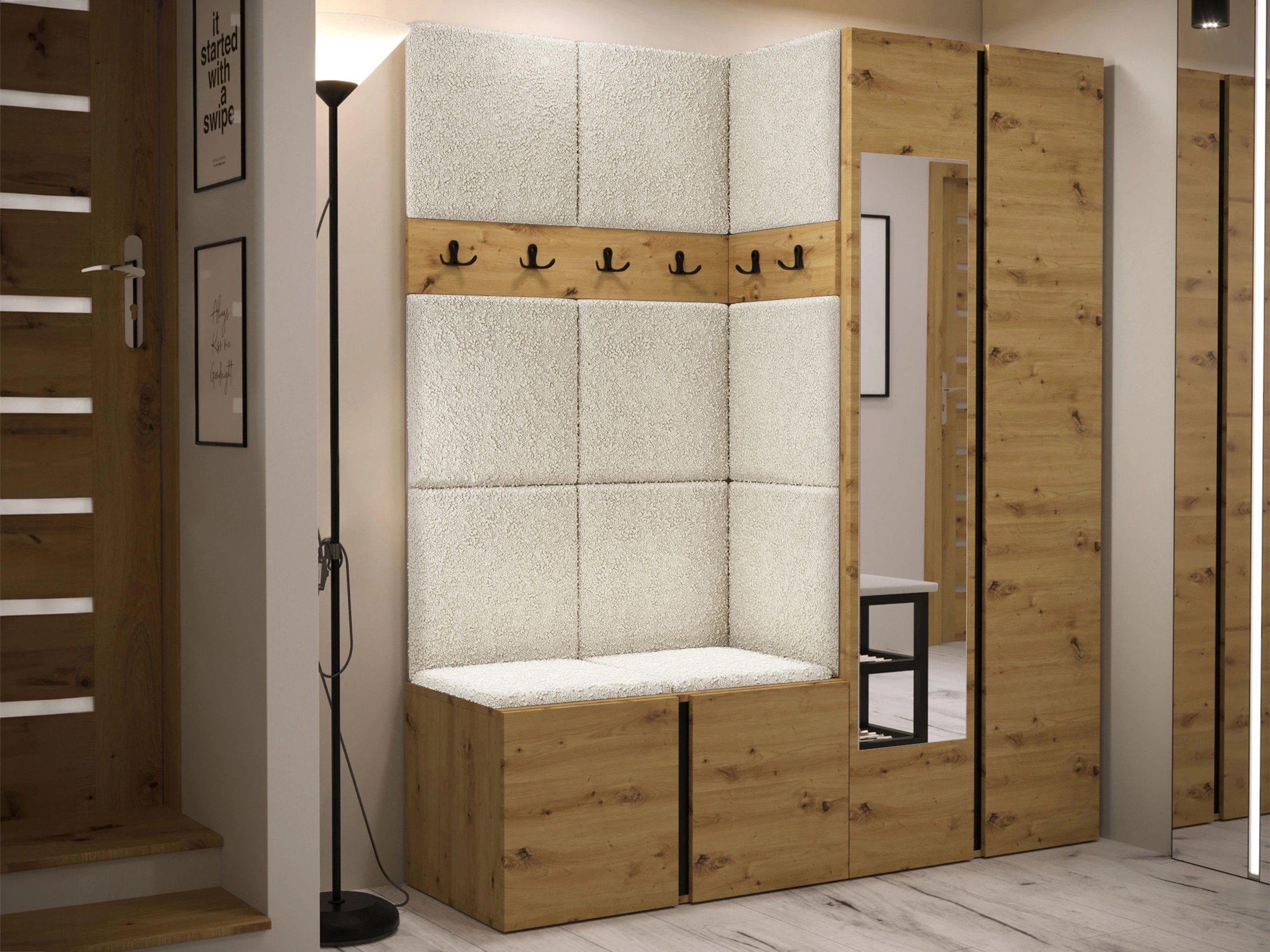 Prieškambario komplektas Pinis X (Artisan ąžuolas)