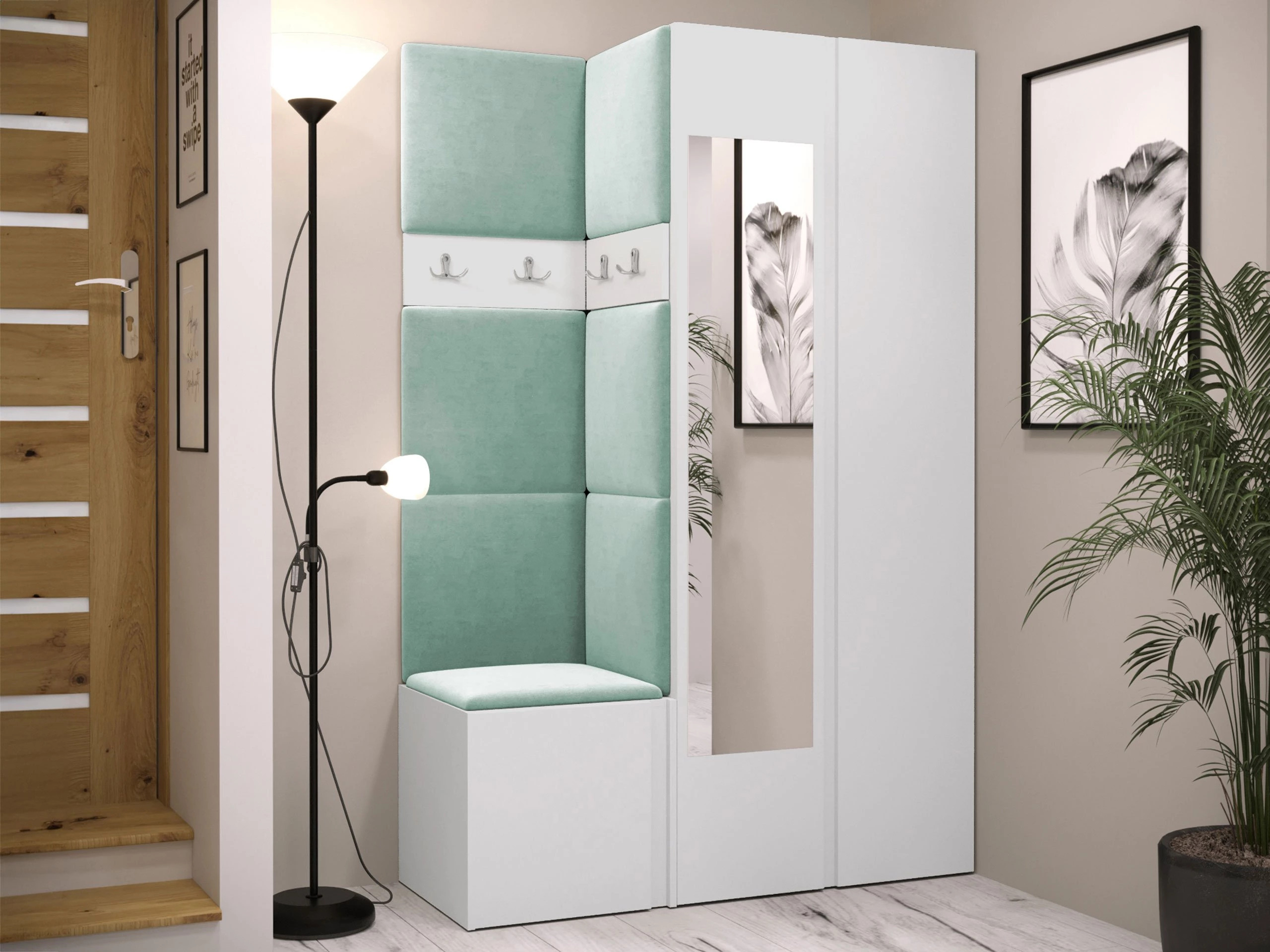 Turkio spalvos prieškambario komplektai