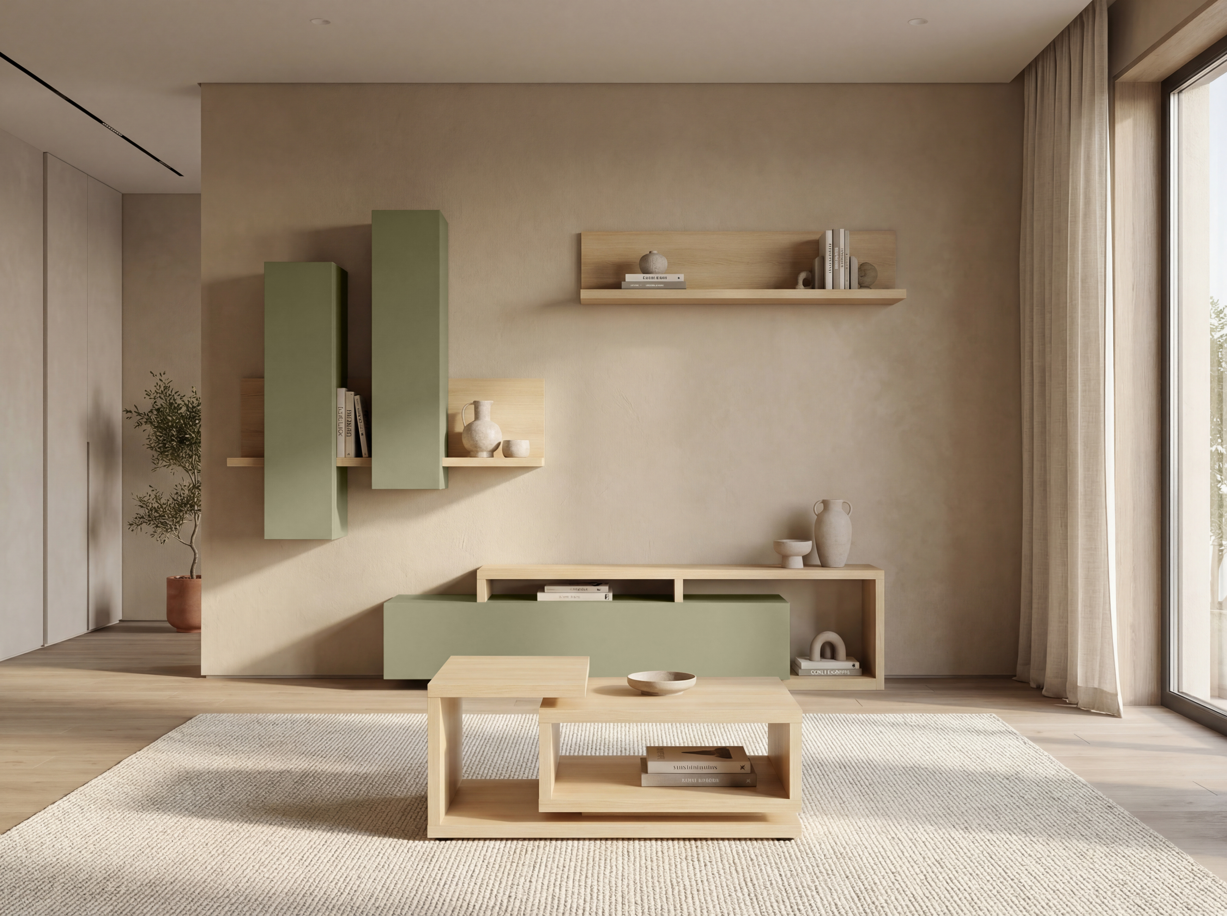 Pakabinama spintelė Lutiva 101 (Eukaliptas + Ąžuolas)