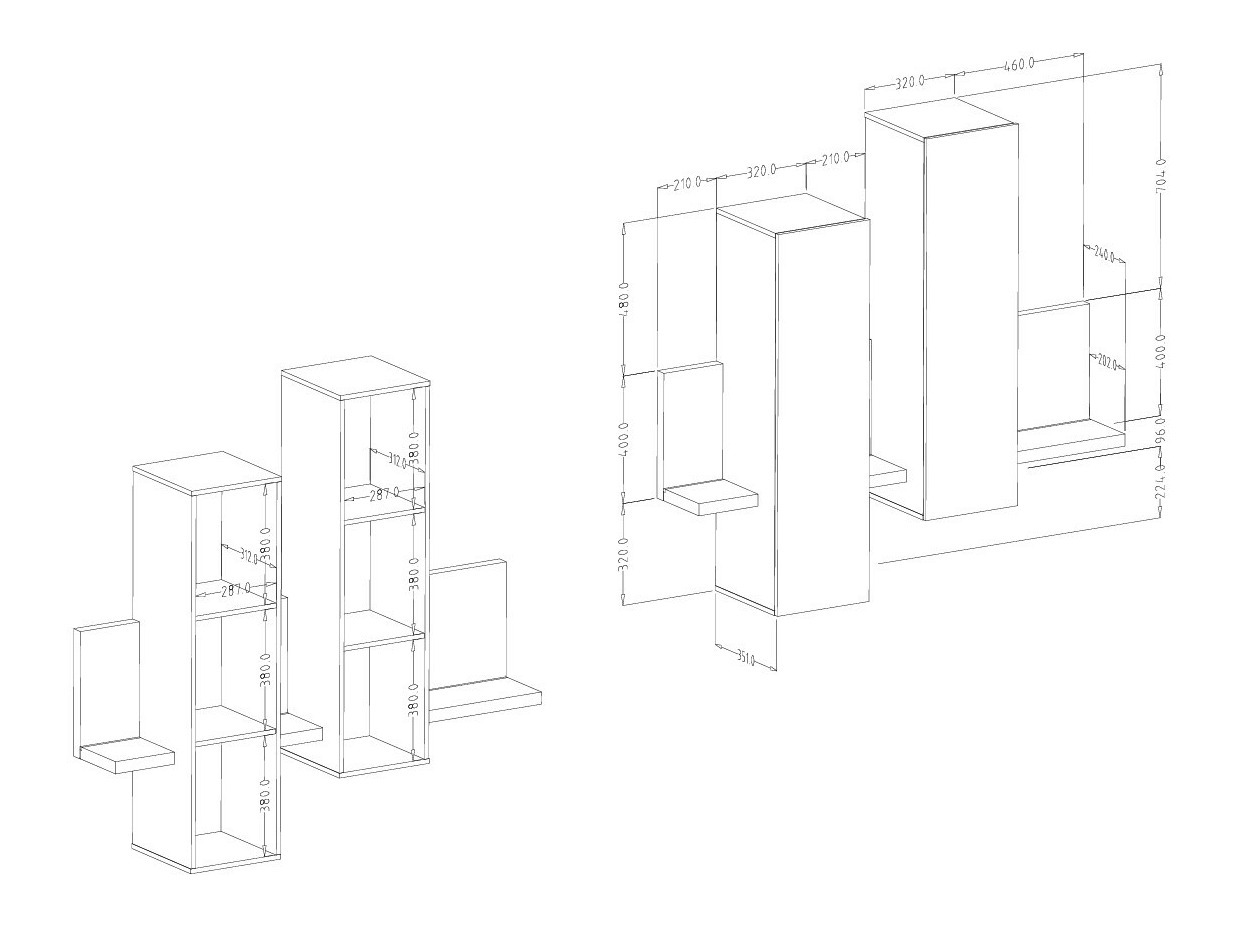 Pakabinama spintelė Lutiva 101 (Matera pilka + Tamsi eglė)