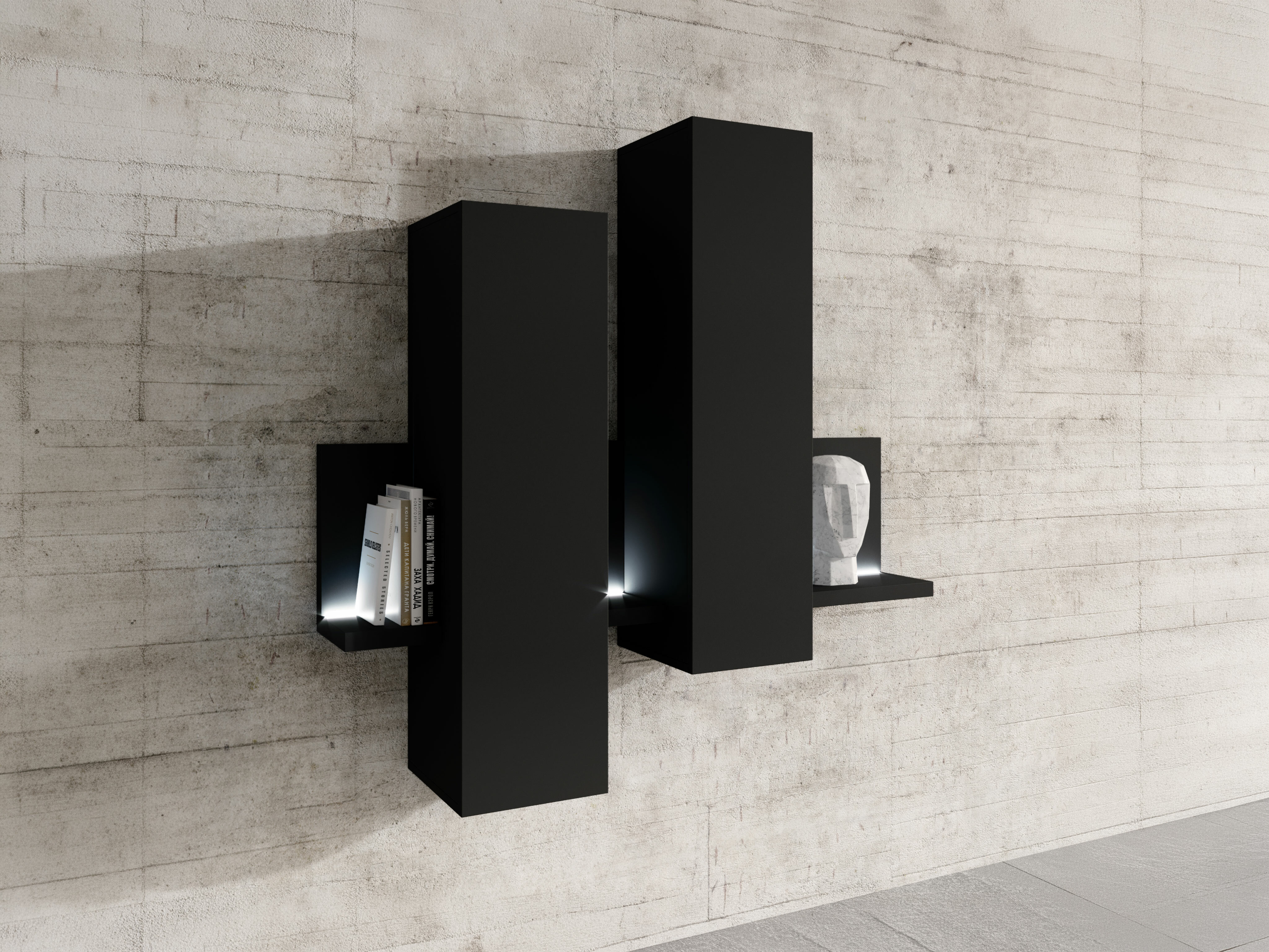 Pakabinama spintelė Lutiva 101 (Matinė juoda)