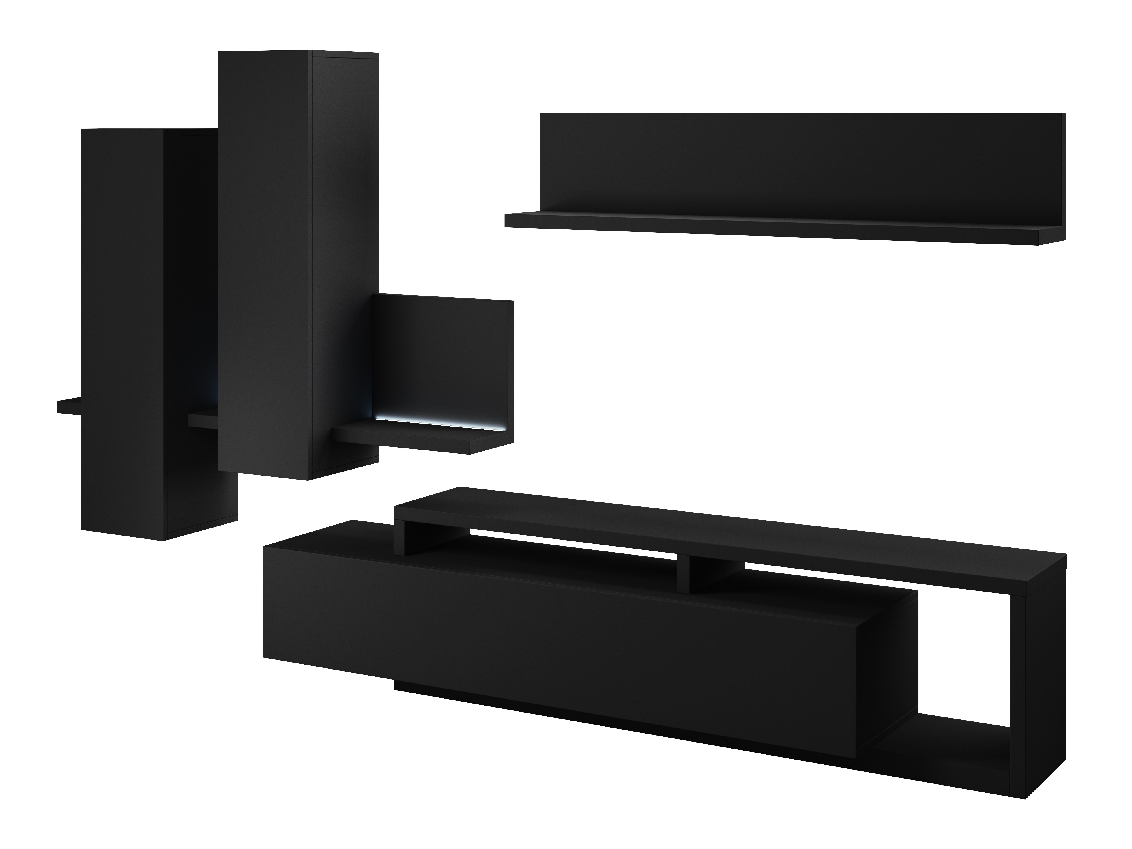 Svetainės komplektas Lutiva 100 (Matinė juoda)