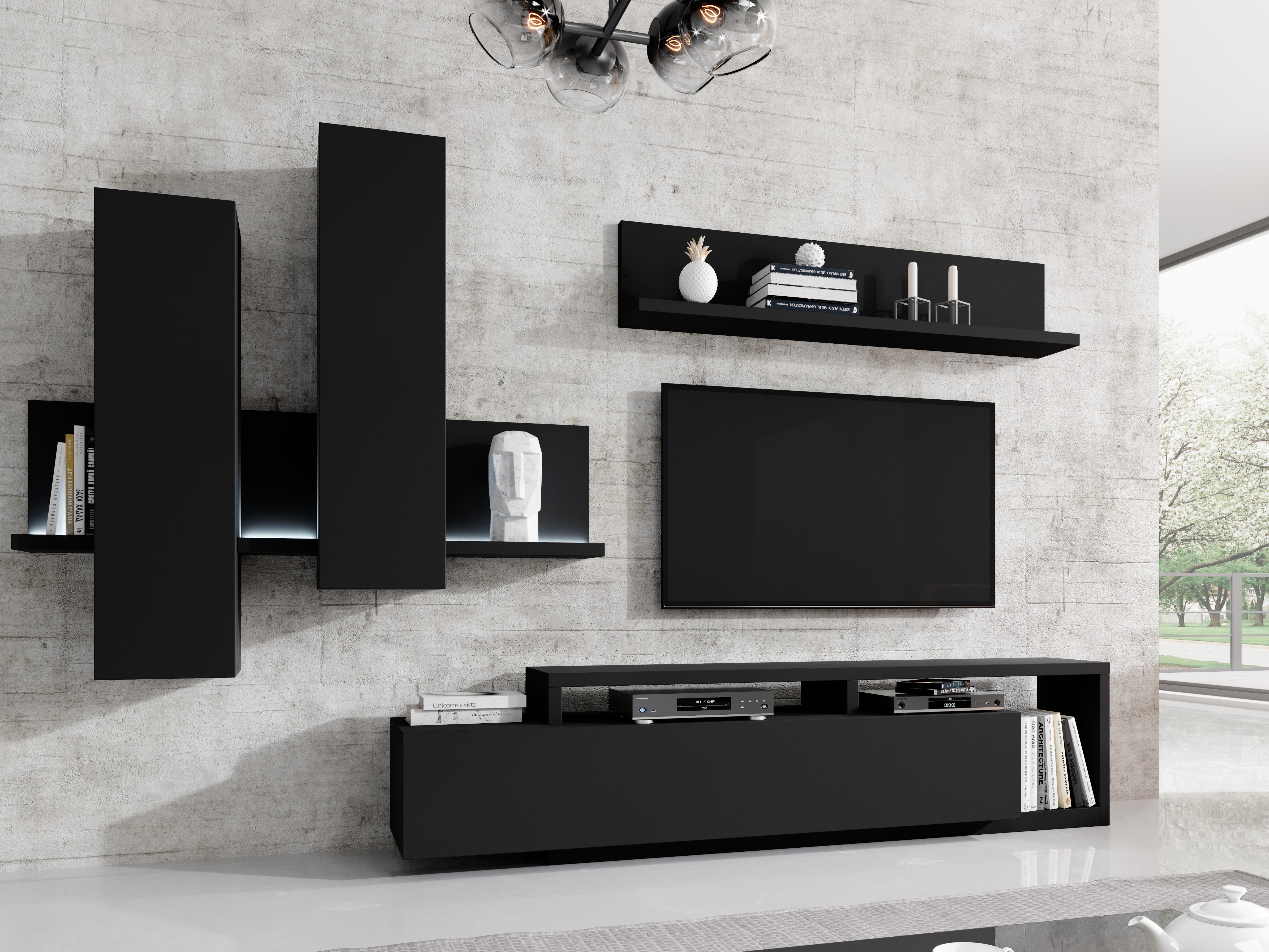 TV staliukas Lutiva 103 (Matinė juoda)