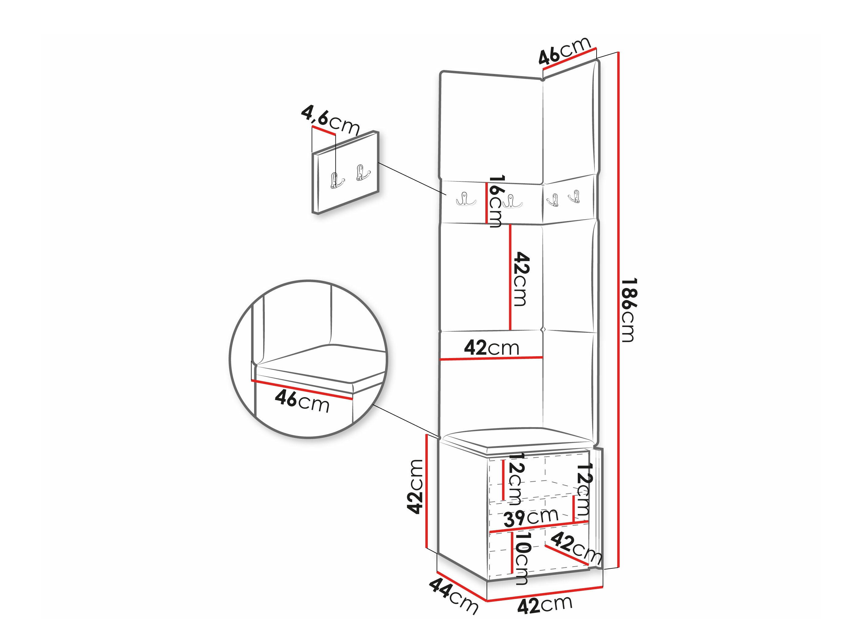 Prieškambario komplektas Pinis XXI (Balta)