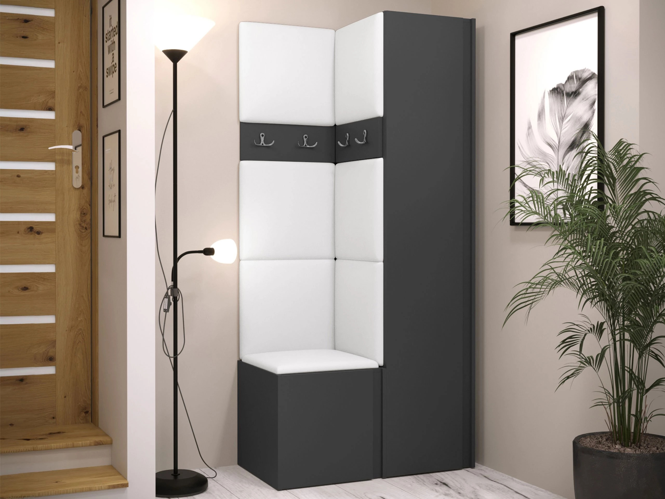 Prieškambario komplektas Pinis XXIV (Grafitas)