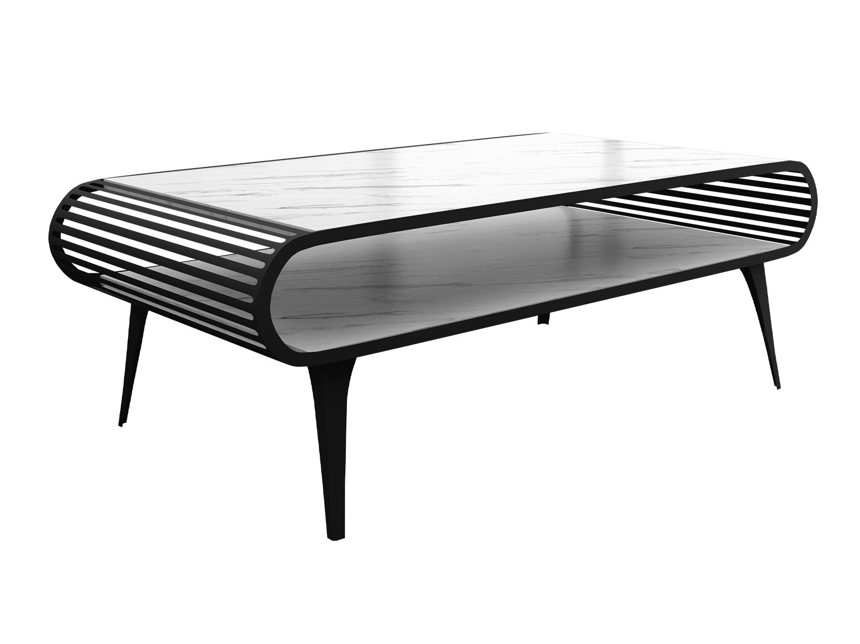 Žurnalinis staliukas Oswego 161 (Baltas marmuras)