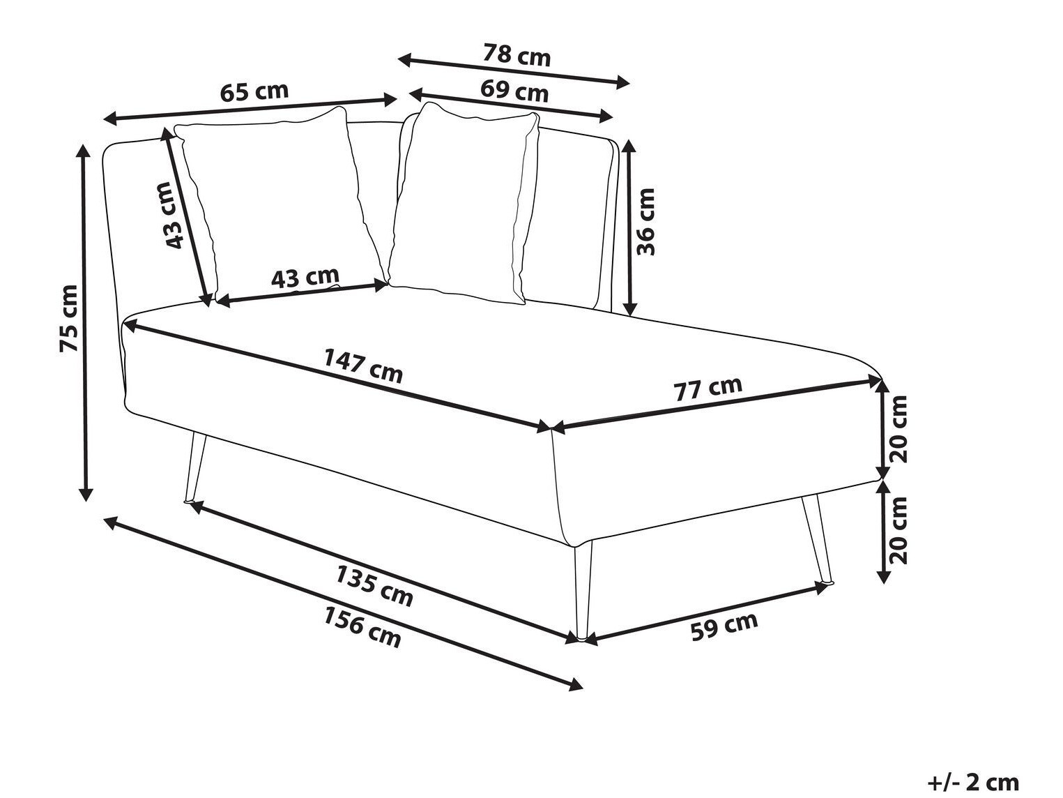 Kušetė Berwyn 1062 (Raudona)