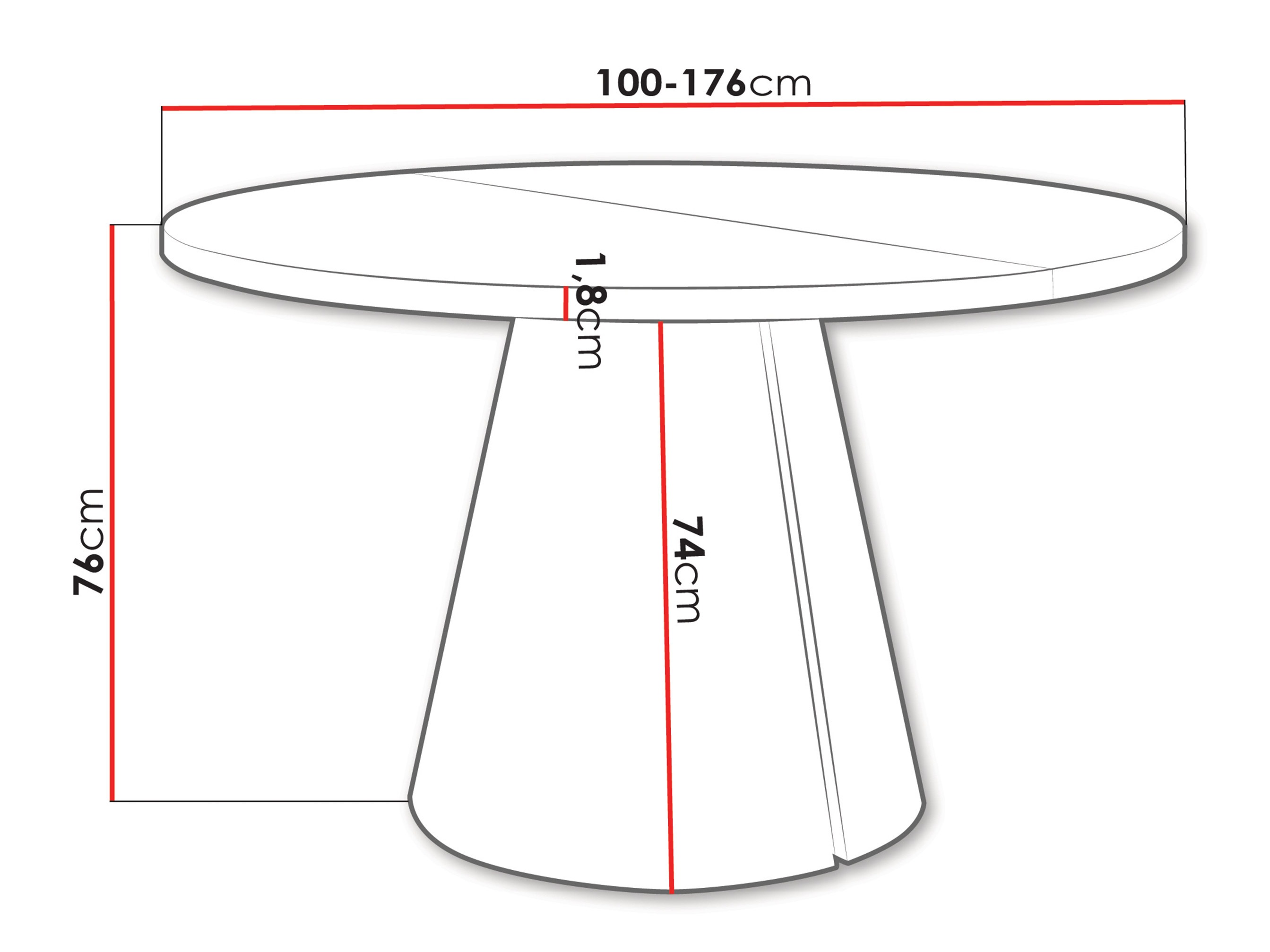 Stalas Oswego 165 (Balta)