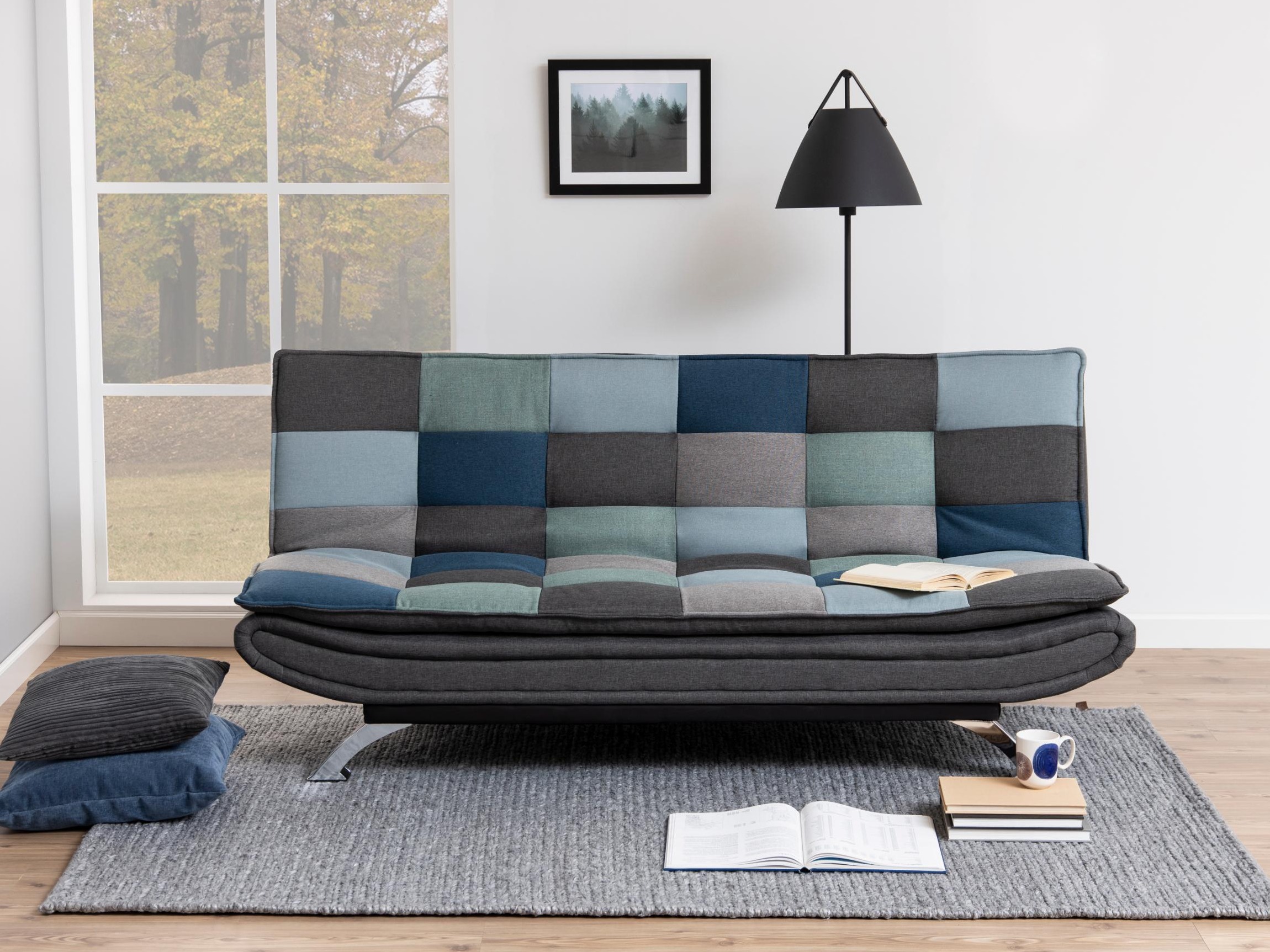 Sofa lova Norsica 228 (Pilka + Mėlyna)