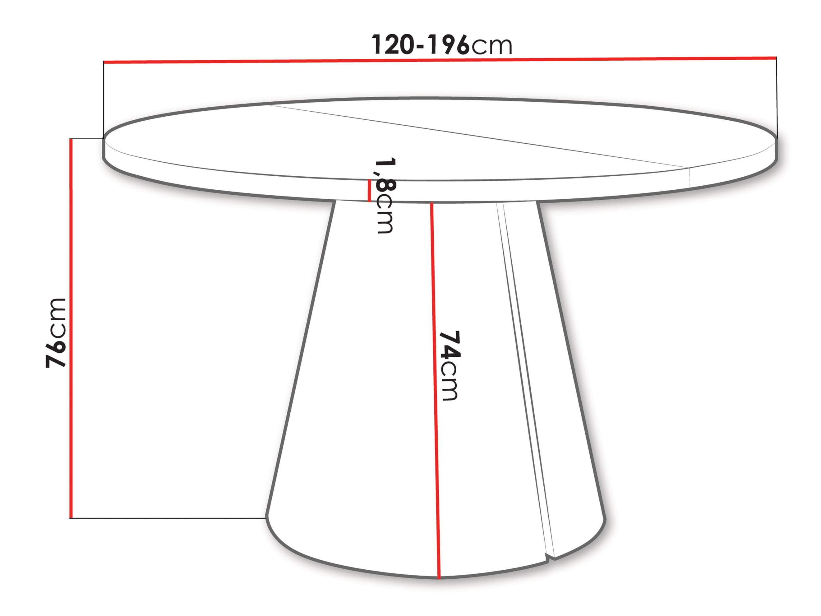Stalas Oswego 168 (Balta)