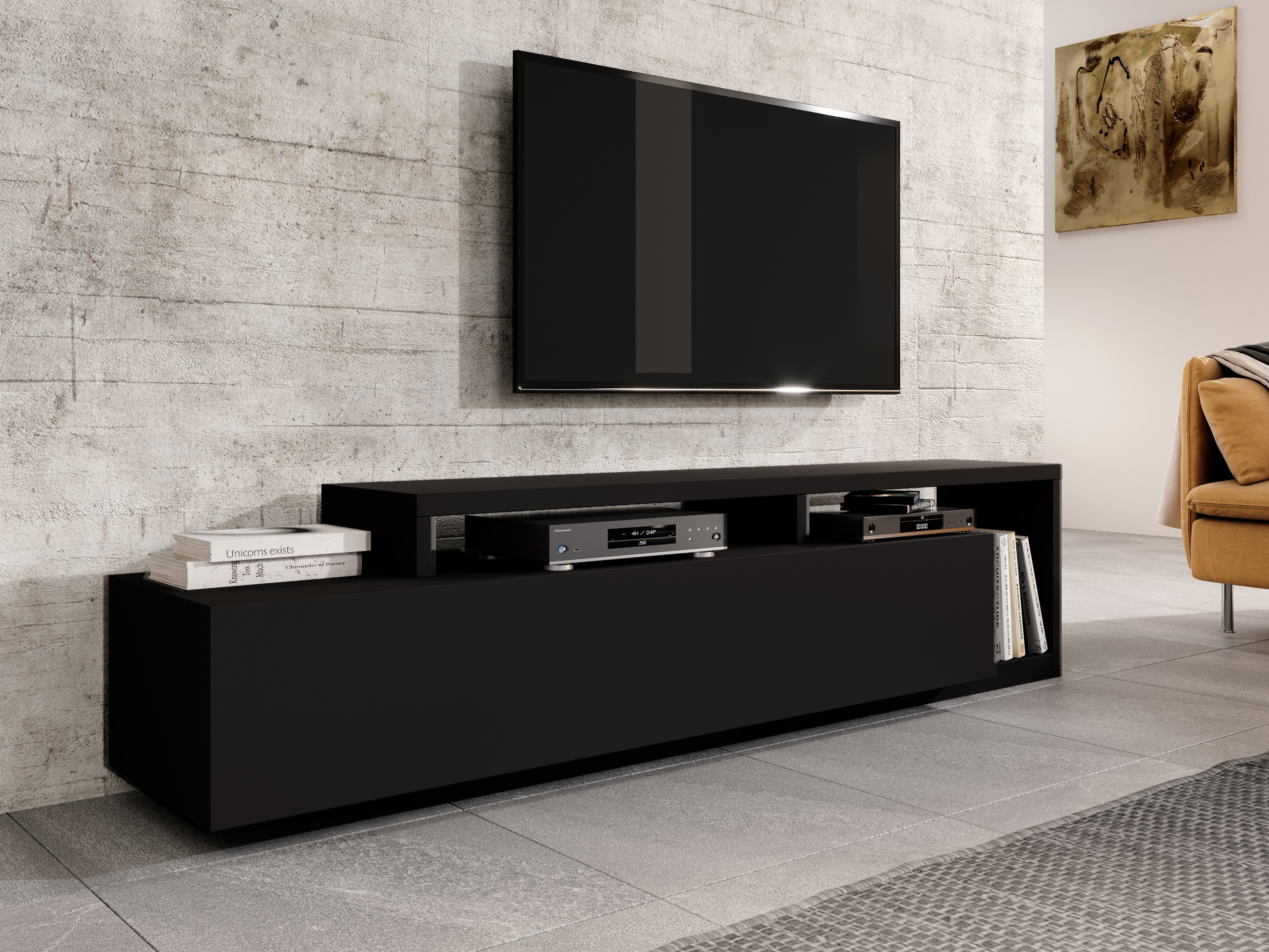 TV staliukas Lutiva 103 (Matinė juoda)