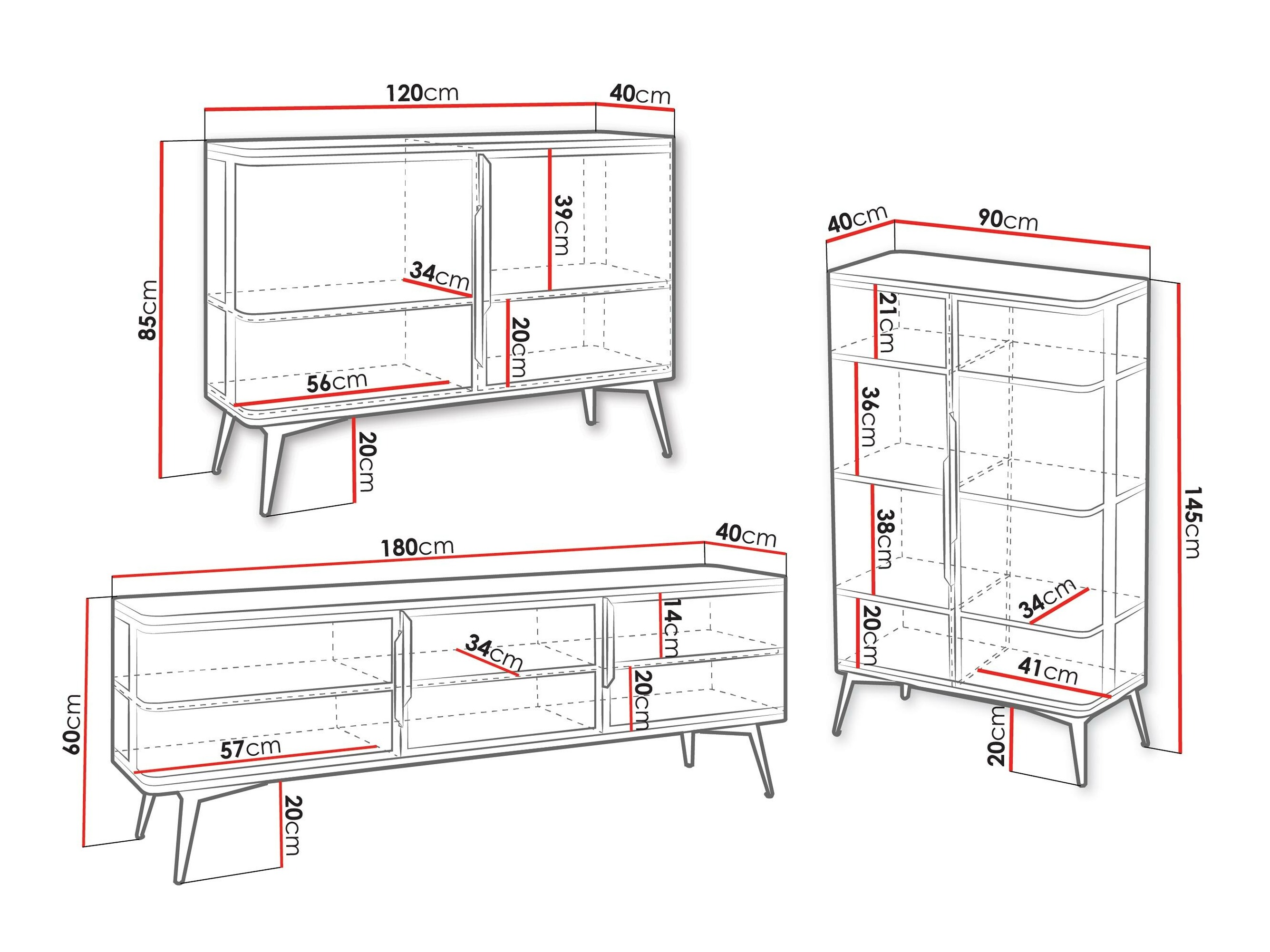 Svetainės komplektas Camfelo 104 (Juoda)
