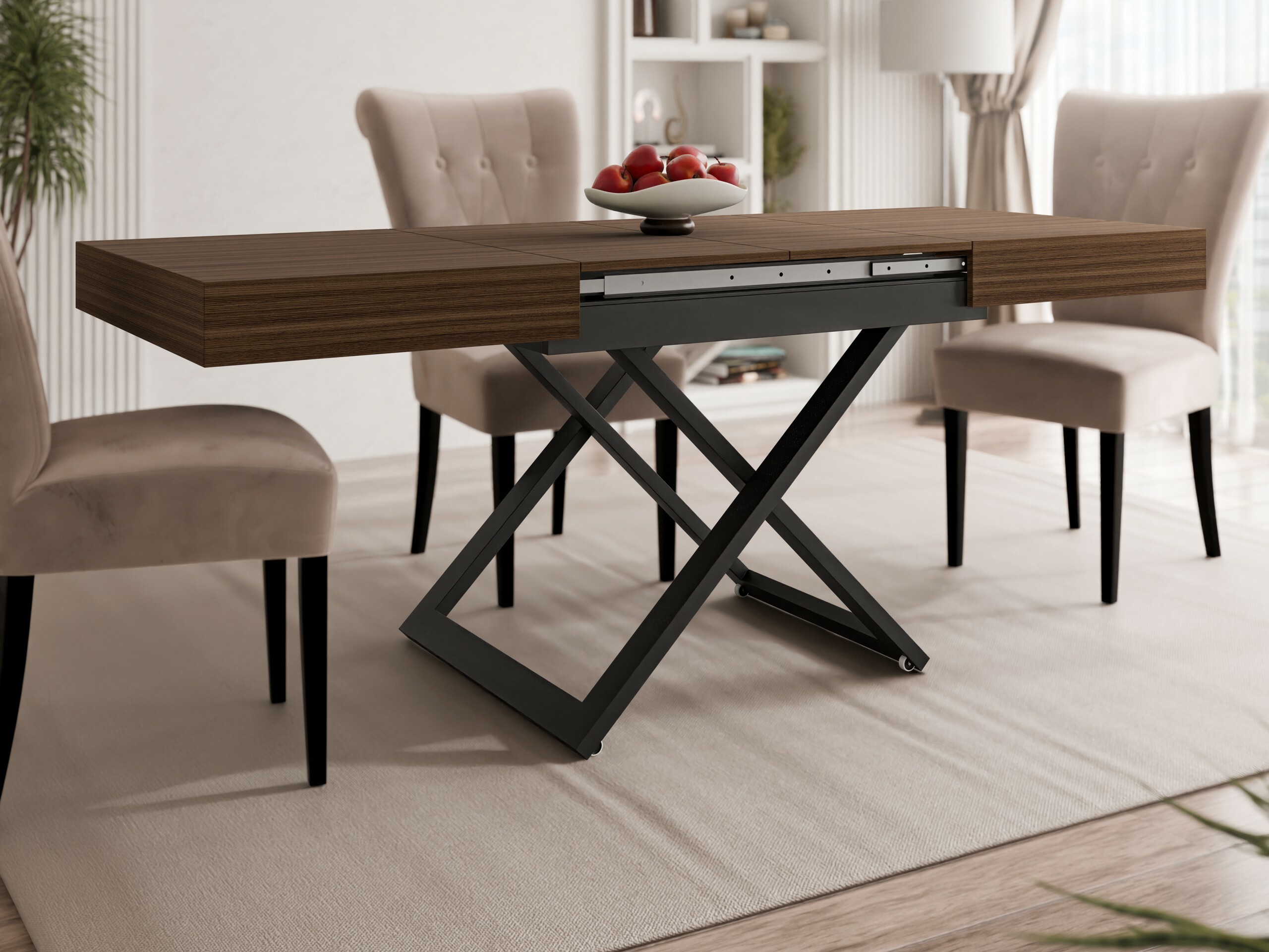 Žurnalinis staliukas transformeris Oswego 171 (Graikinis riešutas)