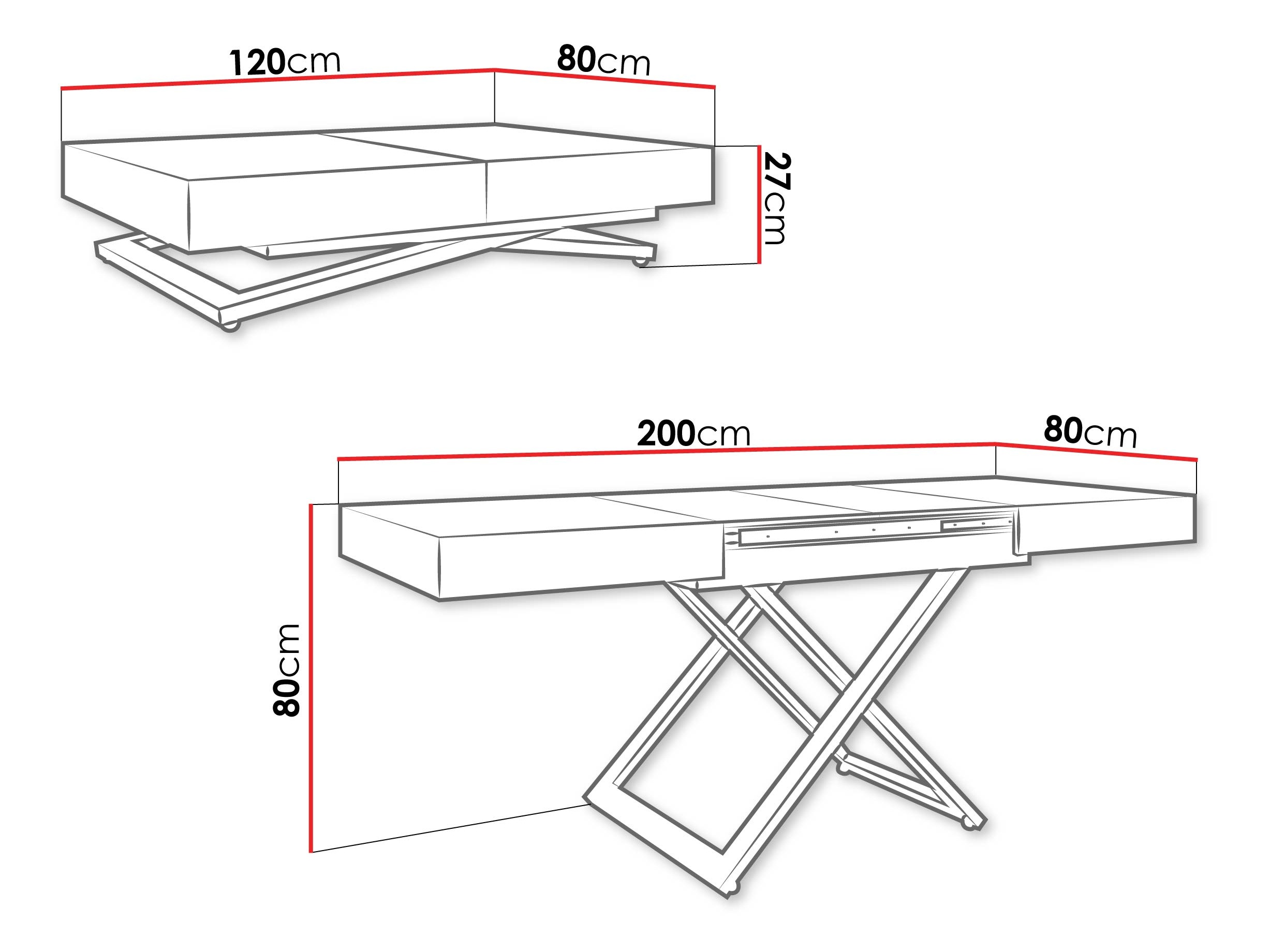 Žurnalinis staliukas transformeris Oswego 172 (Kašmyras)