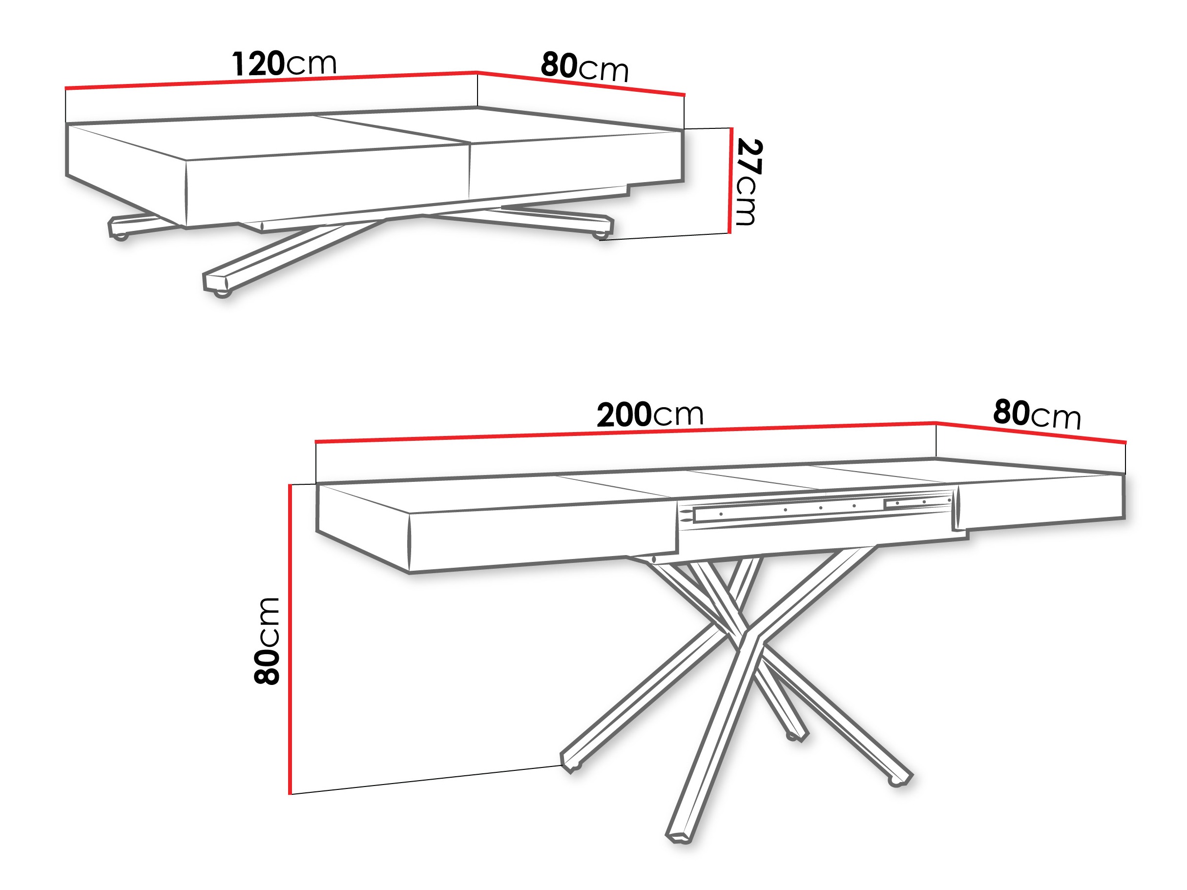 Žurnalinis staliukas transformeris Oswego 176 (Kašmyras)