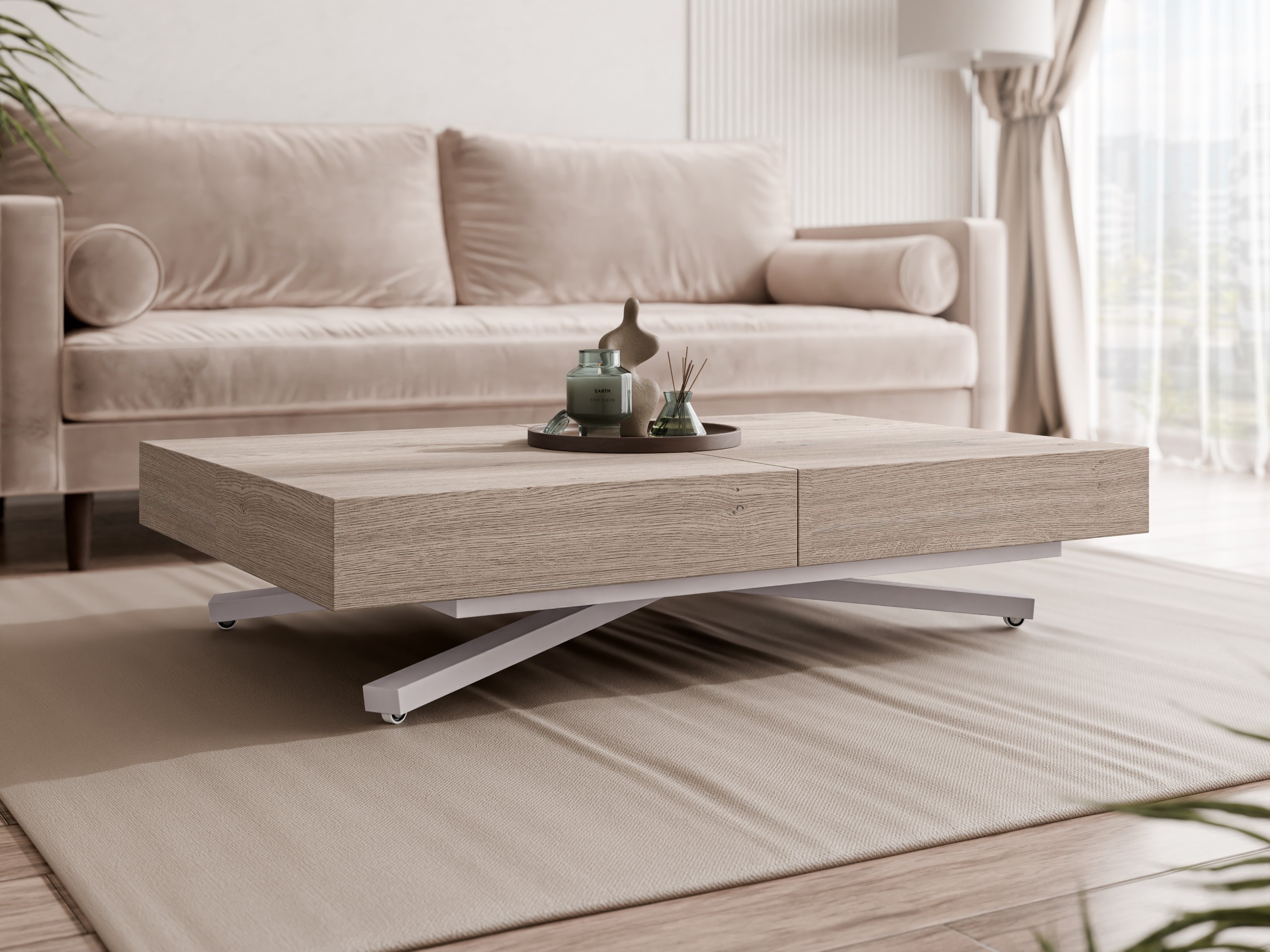 Žurnalinis staliukas transformeris Oswego 177 (Ąžuolas)