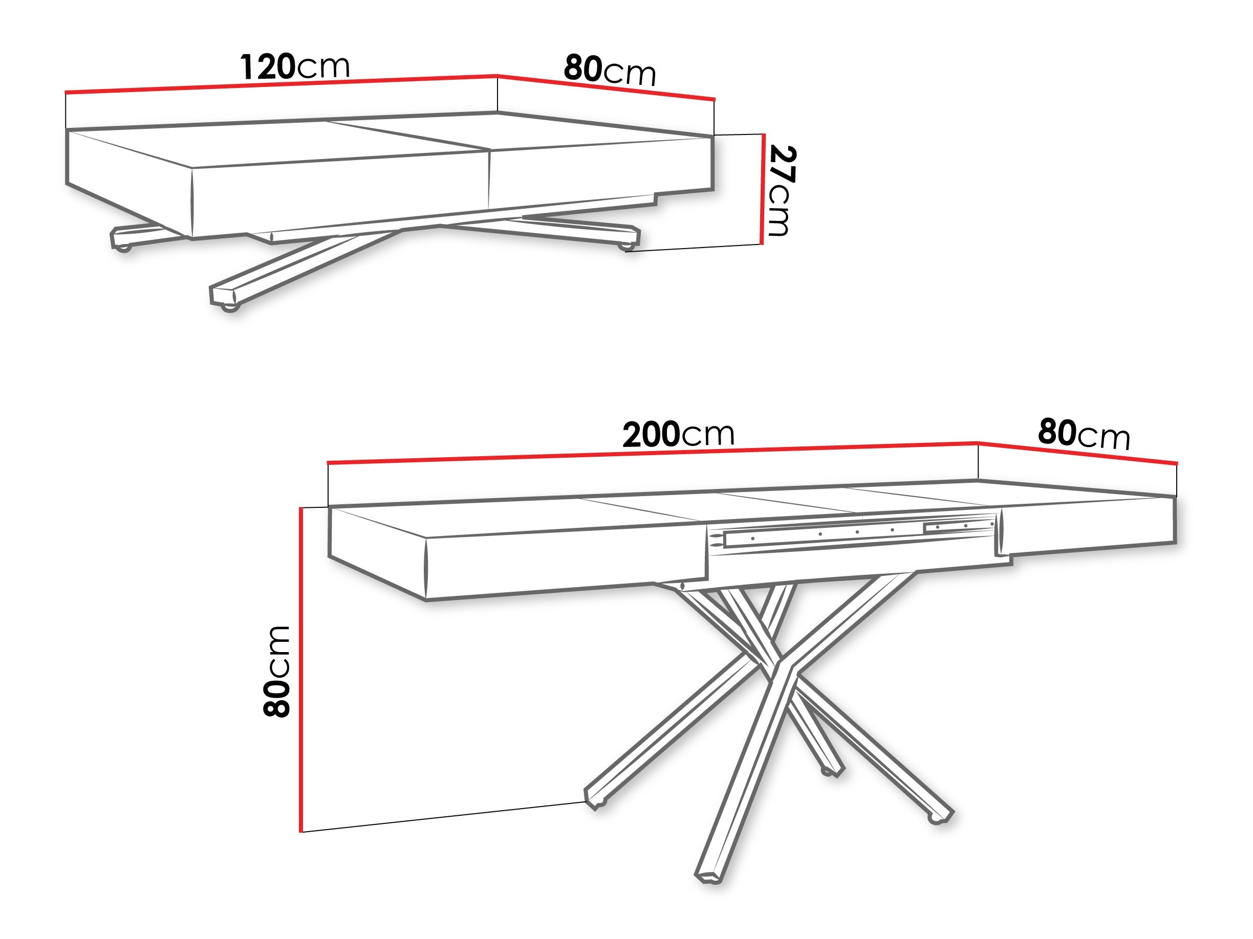 Žurnalinis staliukas transformeris Oswego 177 (Ąžuolas)