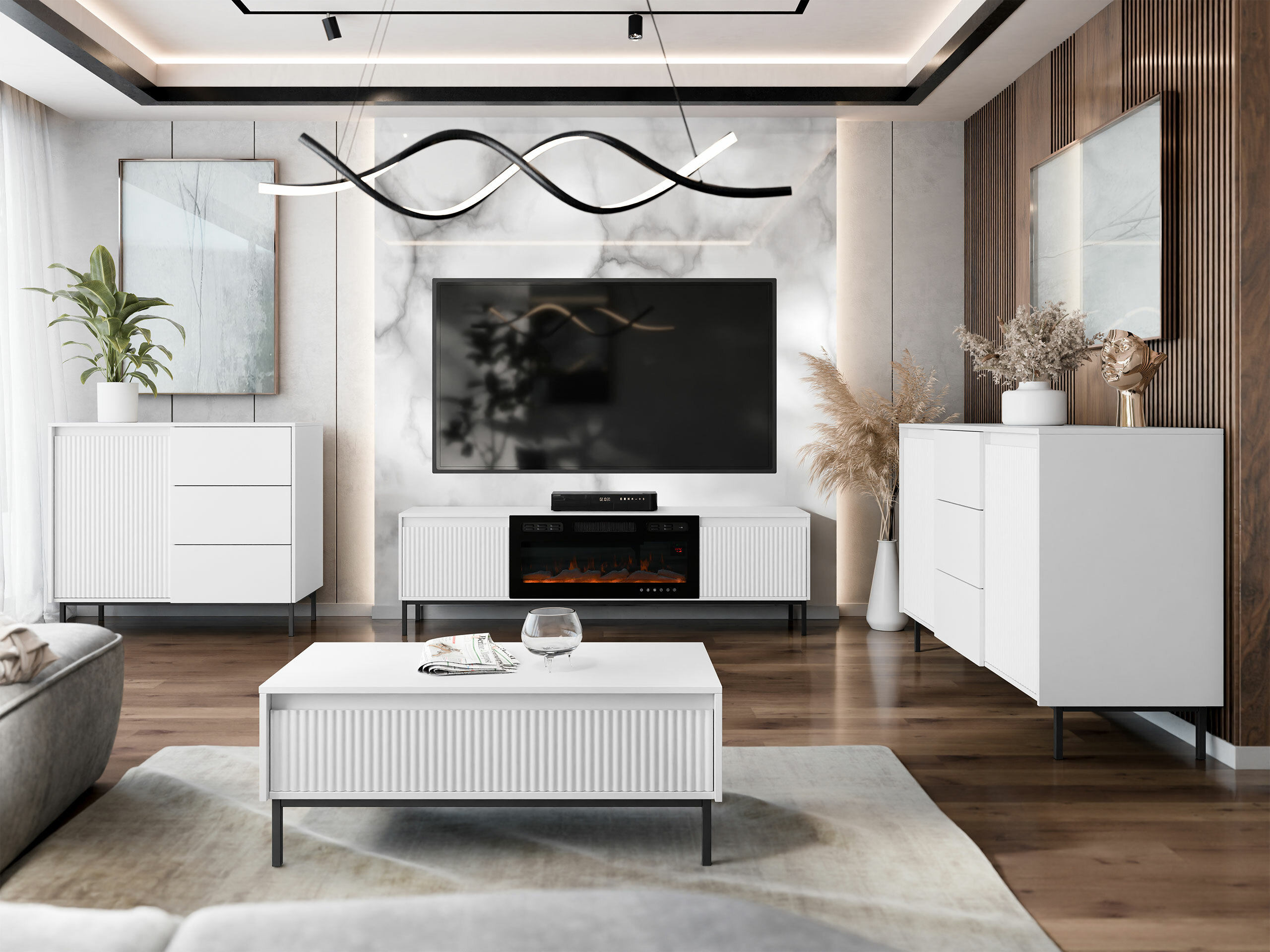 TV staliukas Comfivo Delruva III (Balta)
