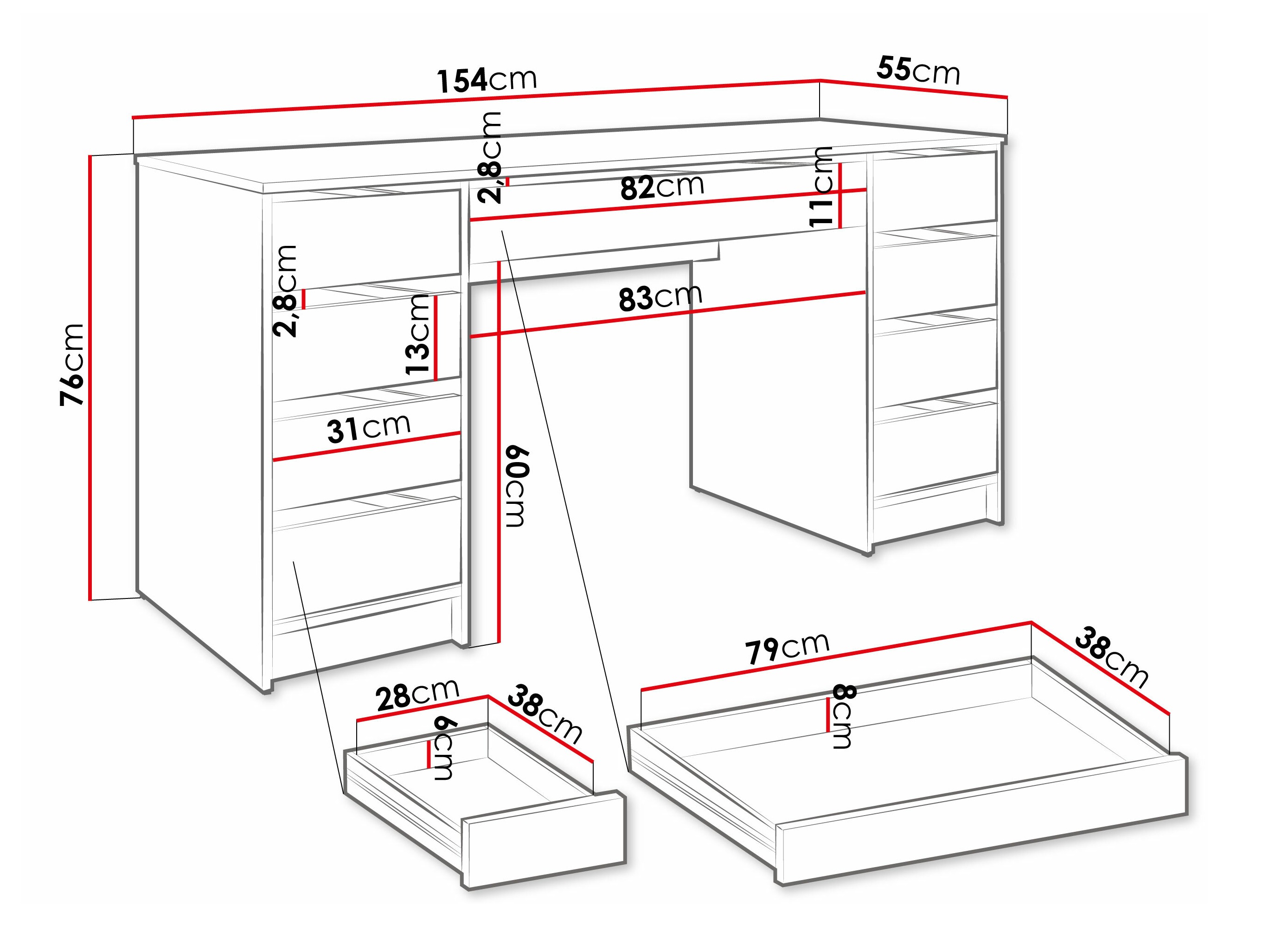 Darbo stalas Comfivo Terros II (Balta)